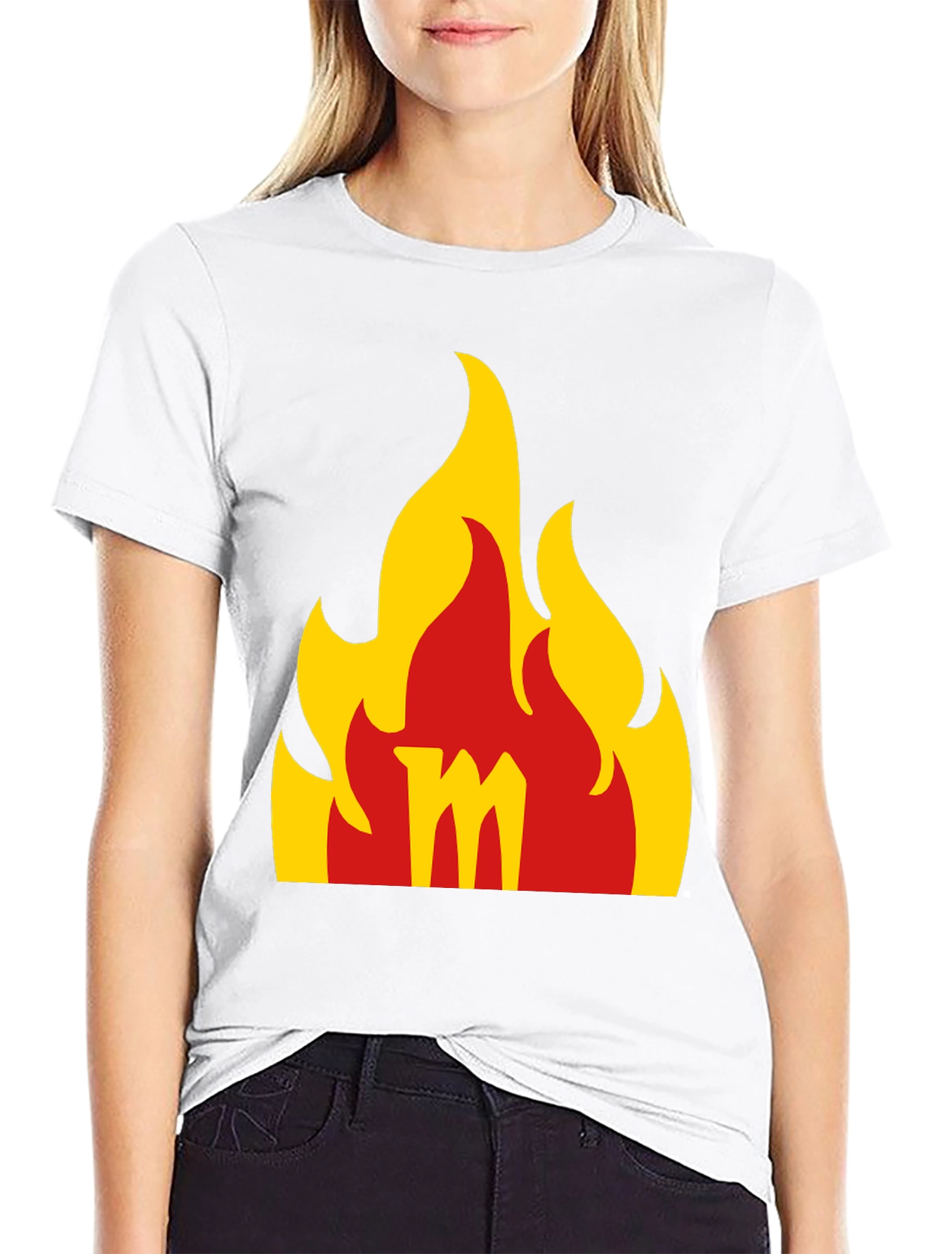Flame M Graphic Black T-Shirt