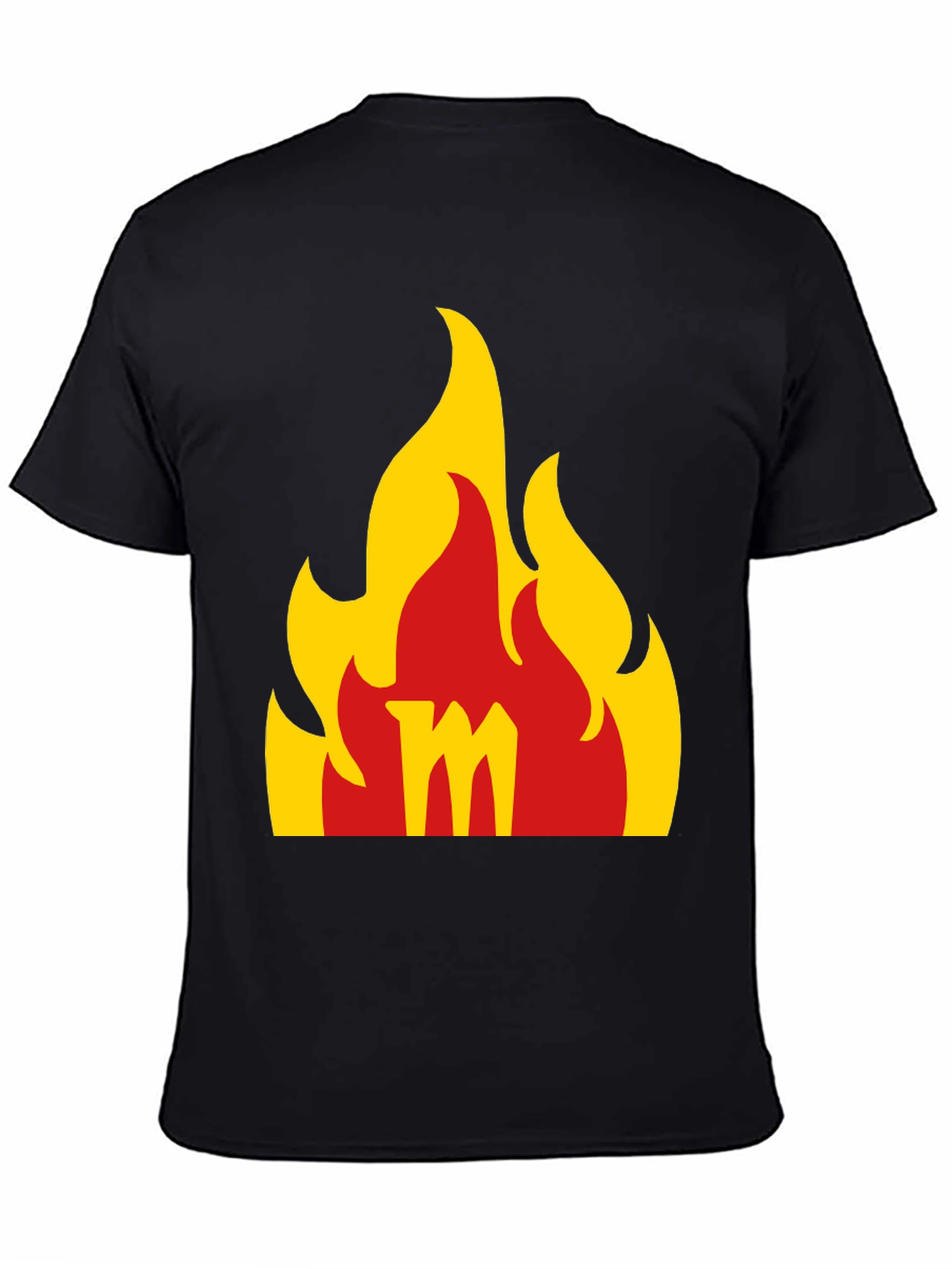 Flame M Graphic Black T-Shirt