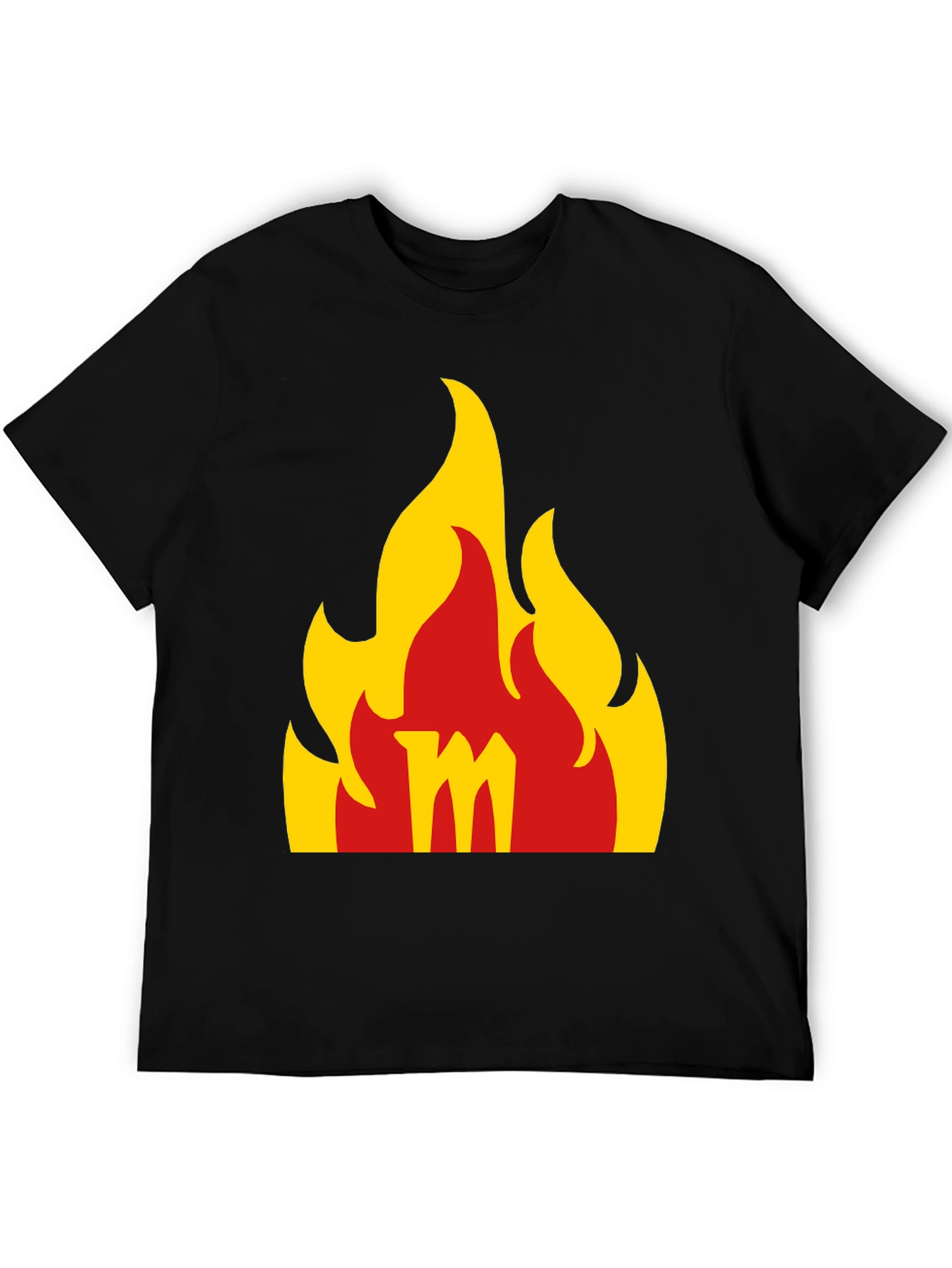 Flame M Graphic Black T-Shirt