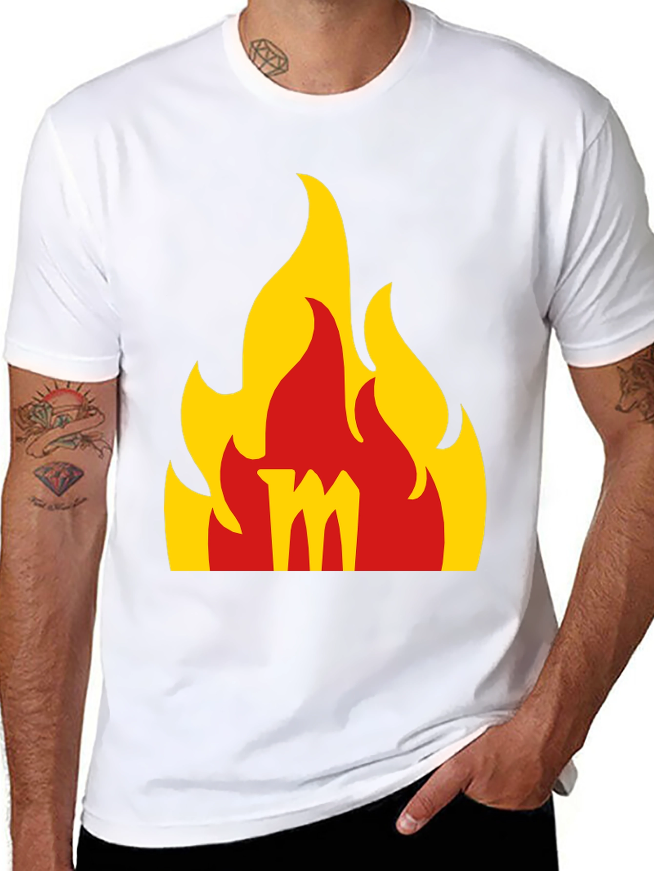 Flame M Graphic Black T-Shirt