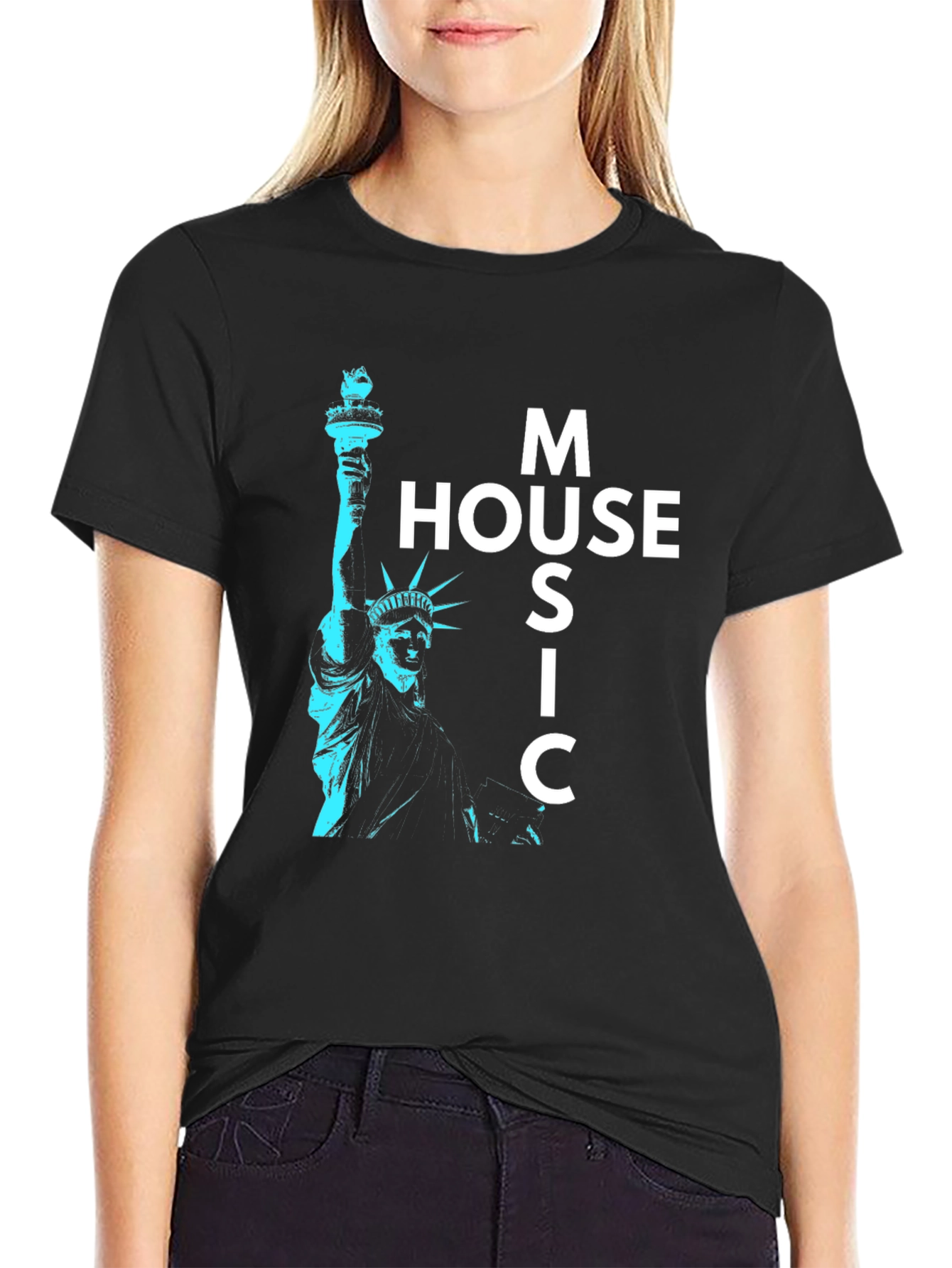 House Music Statue of Liberty Graphic Tee
