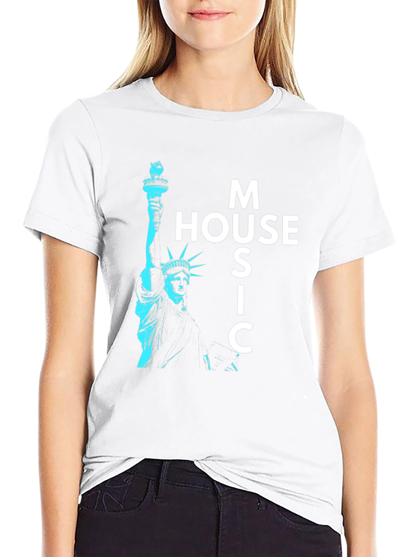 House Music Statue of Liberty Graphic Tee