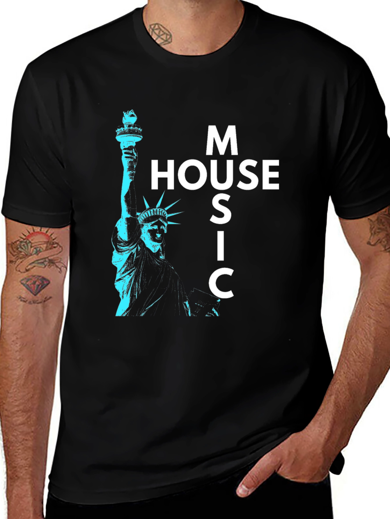 House Music Statue of Liberty Graphic Tee