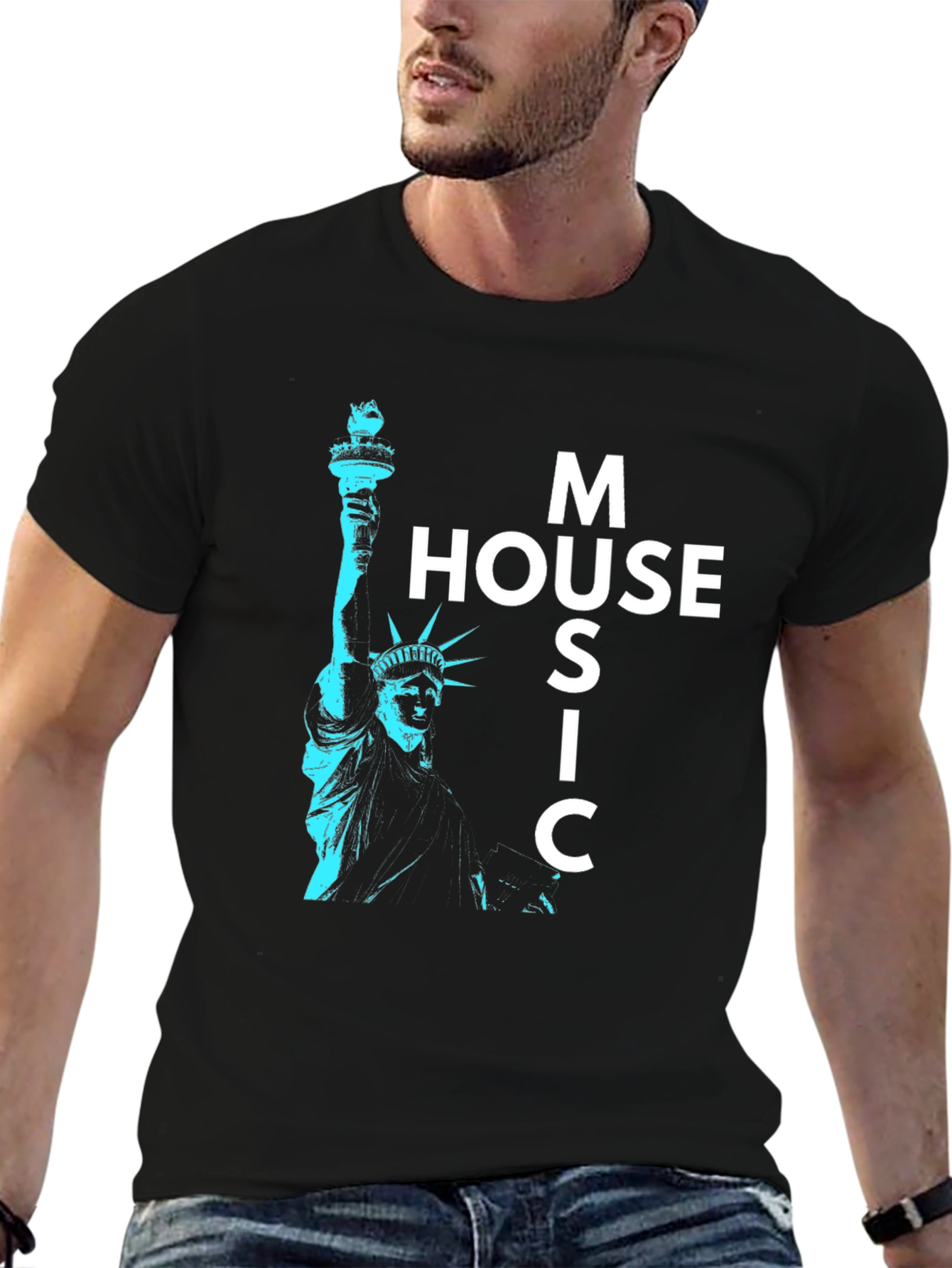 House Music Statue of Liberty Graphic Tee