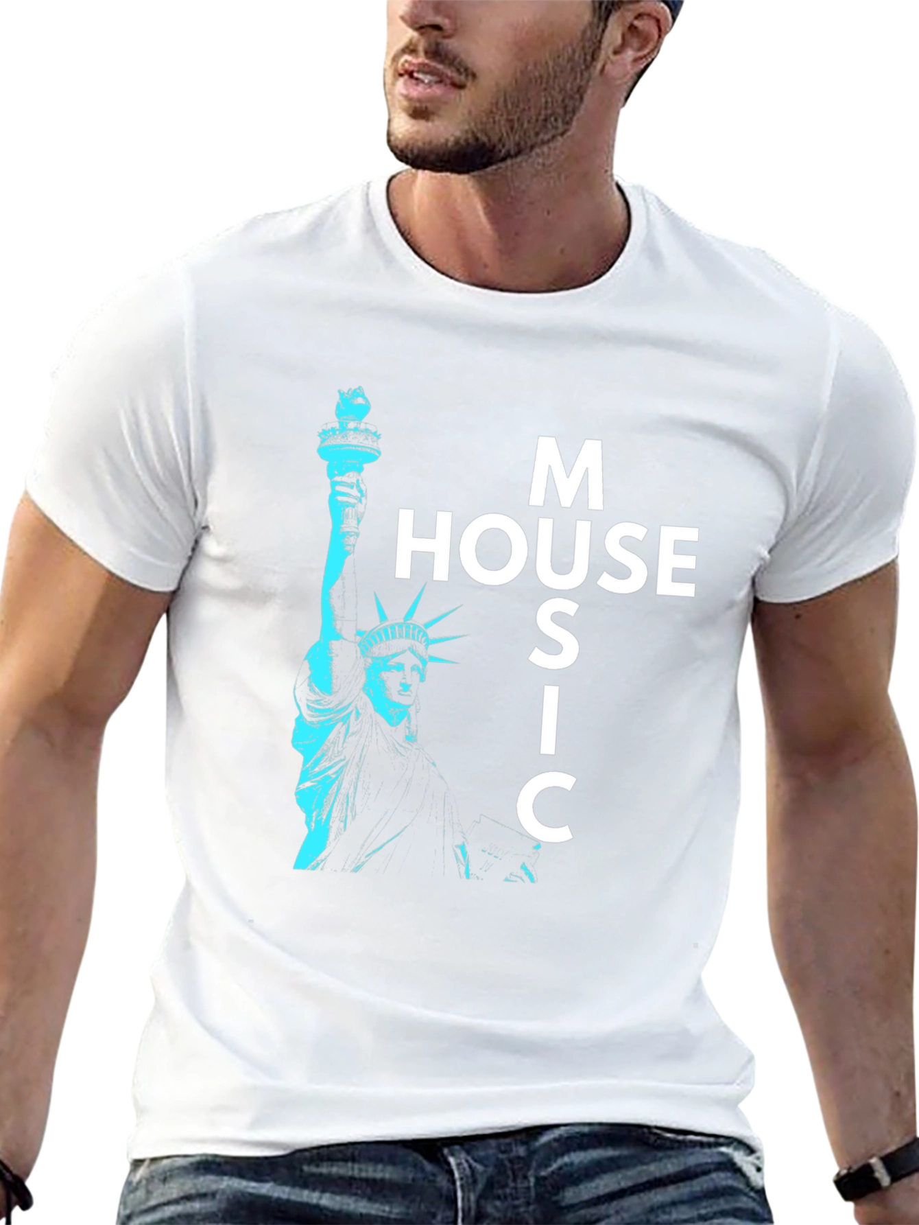 House Music Statue of Liberty Graphic Tee