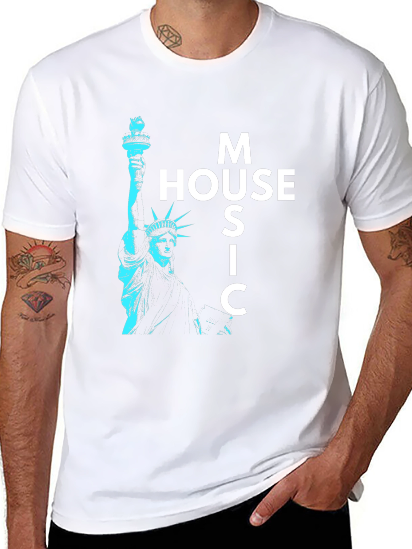 House Music Statue of Liberty Graphic Tee