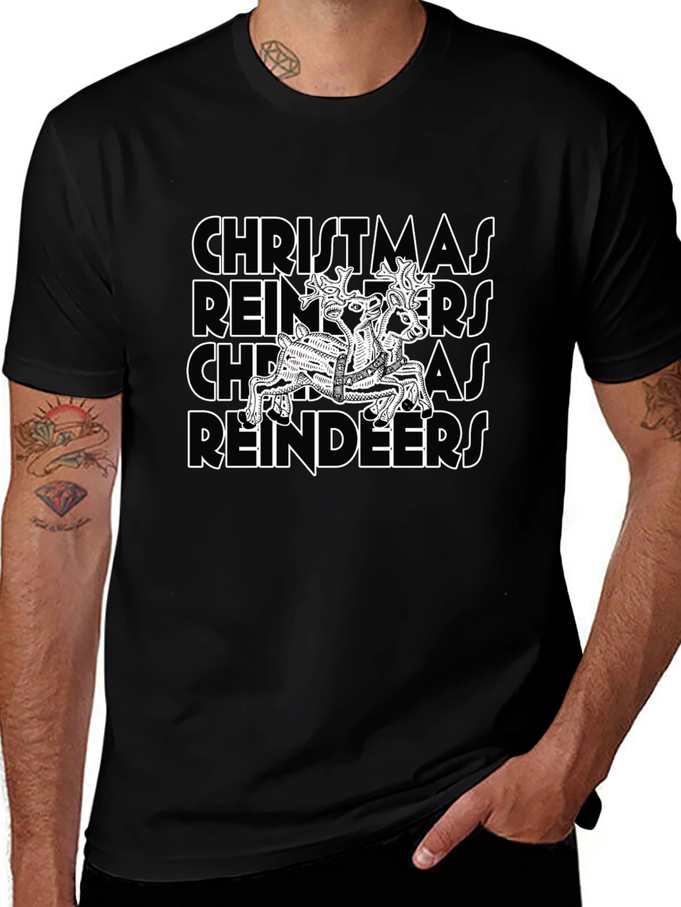 Christmas Reindeers Graphic T-Shirt