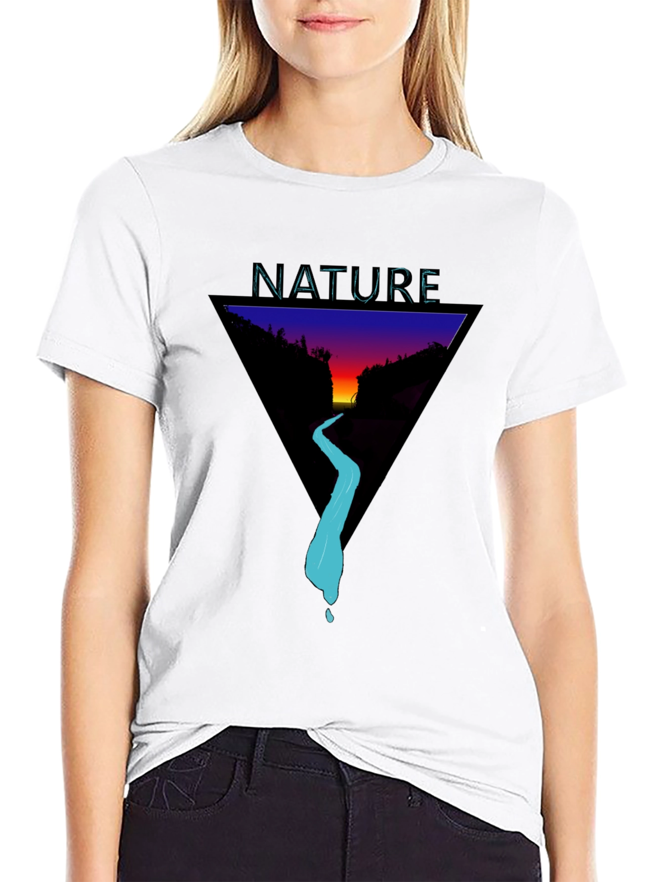 Nature Triangle Graphic T-Shirt - Modern Style