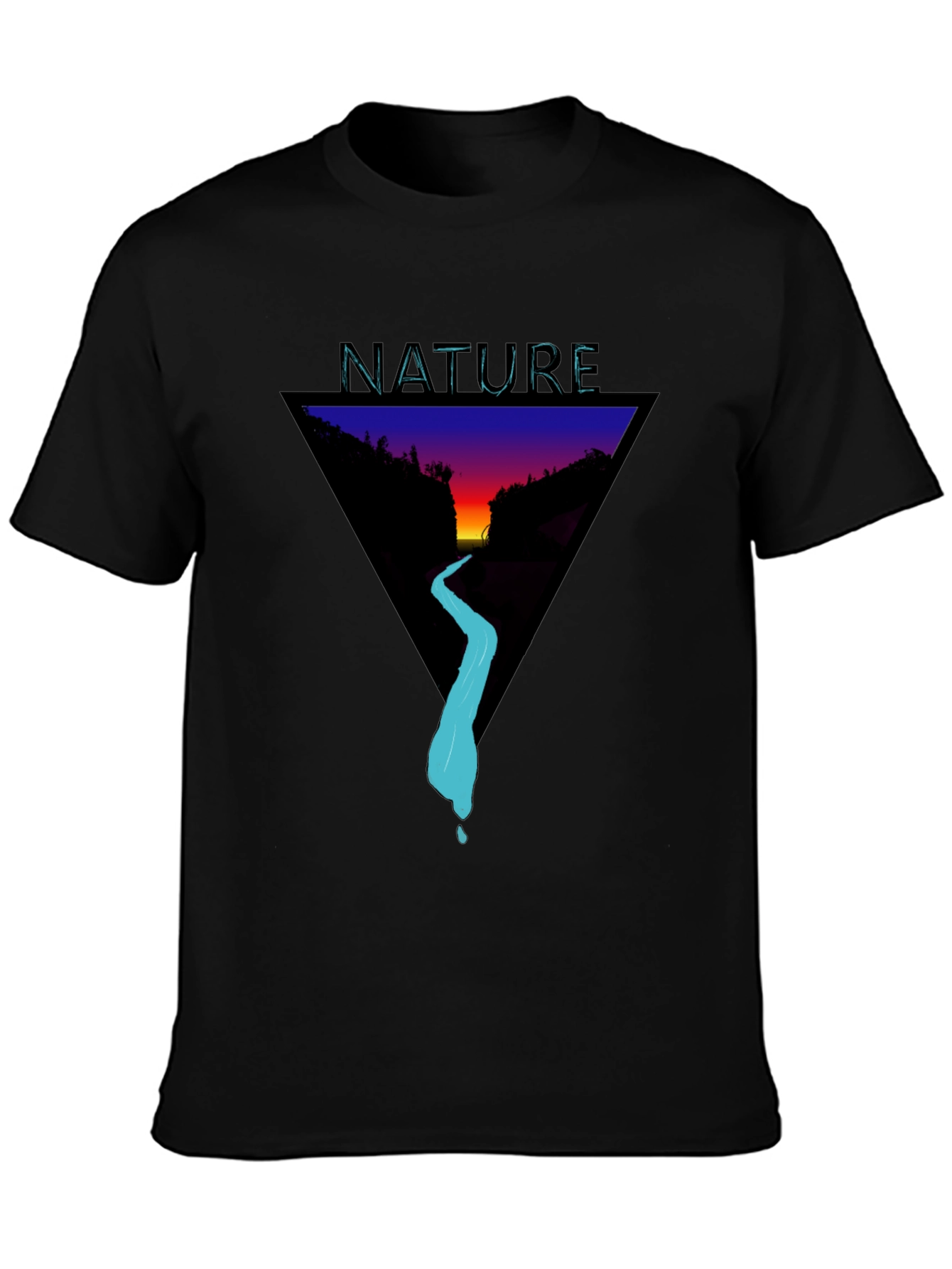 Nature Triangle Graphic T-Shirt - Modern Style