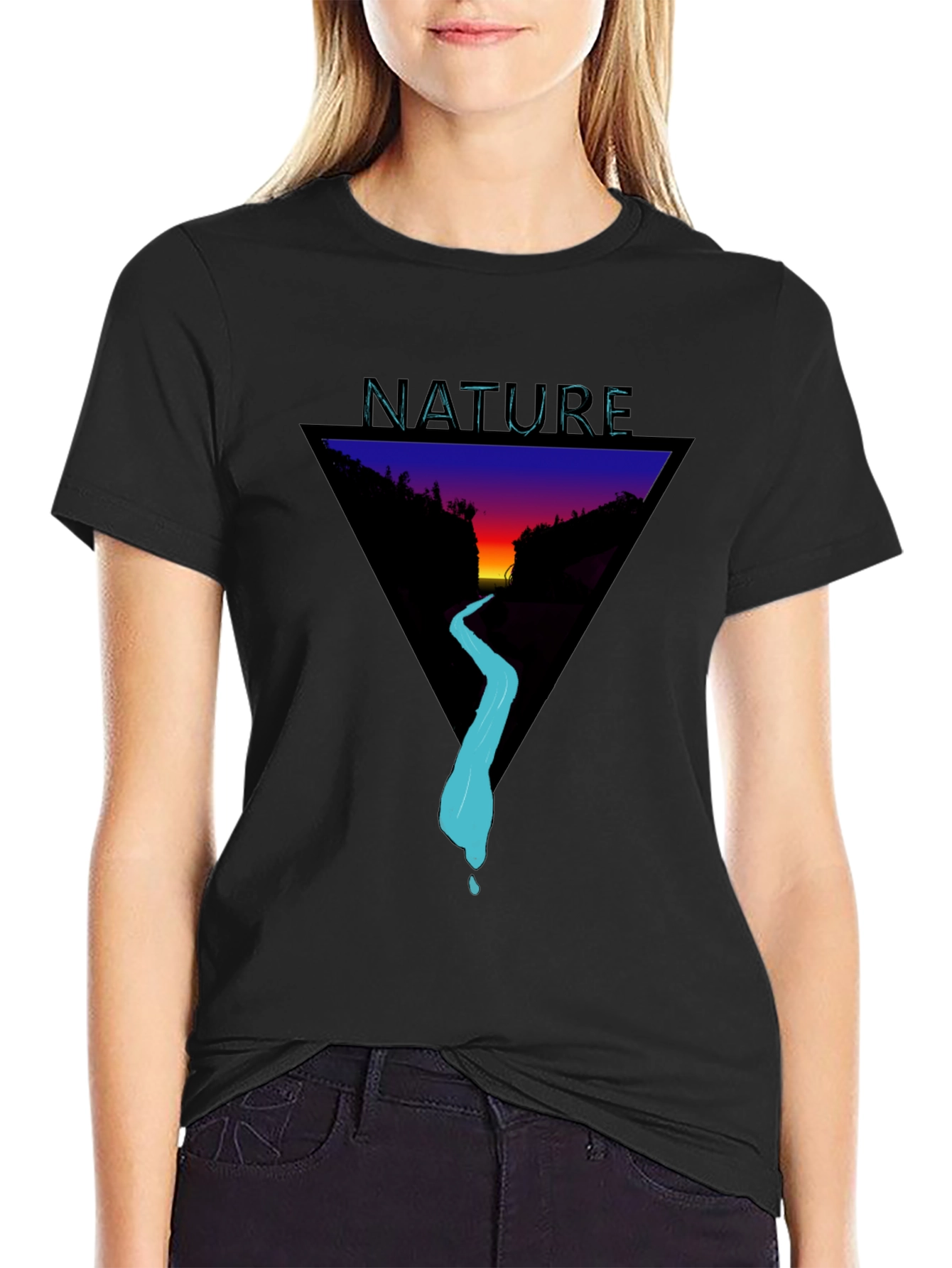 Nature Triangle Graphic T-Shirt - Modern Style