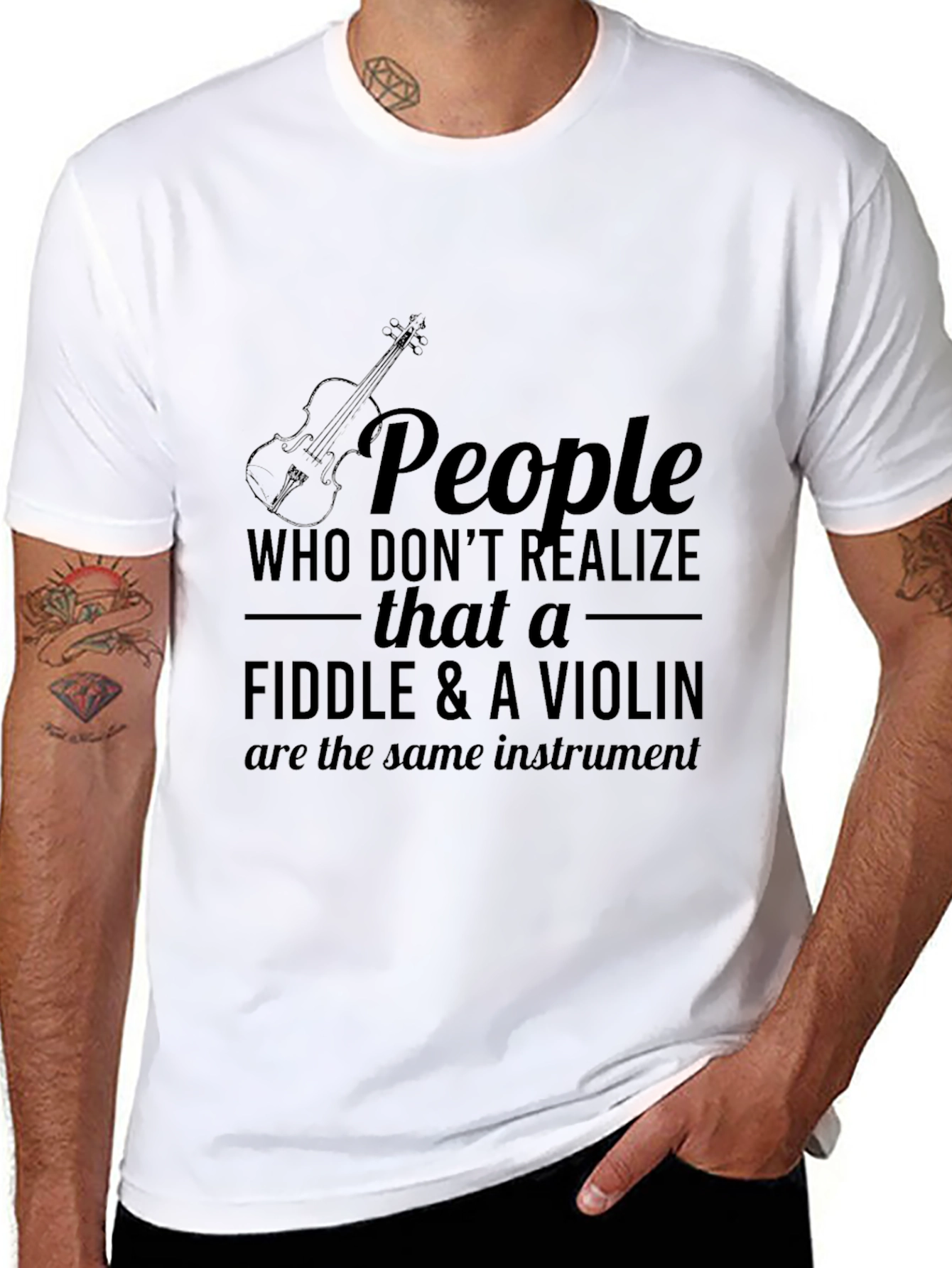 Fiddle & Violin T-Shirt - Music Instrument Tee