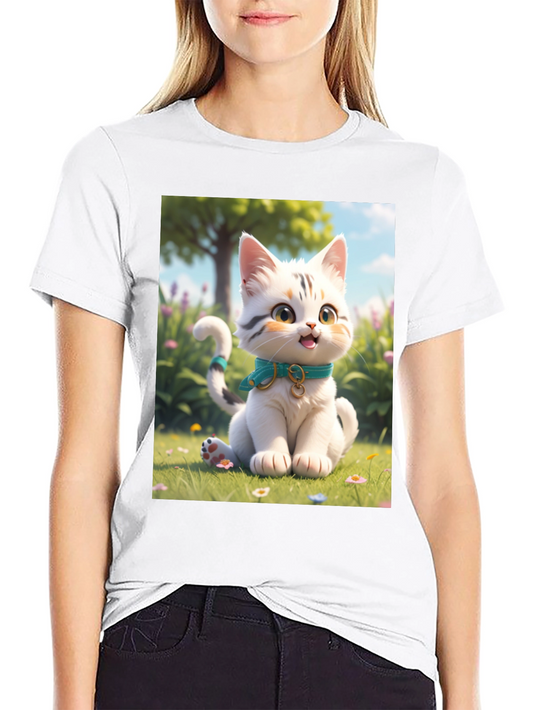Cute Cartoon Cat T-Shirt