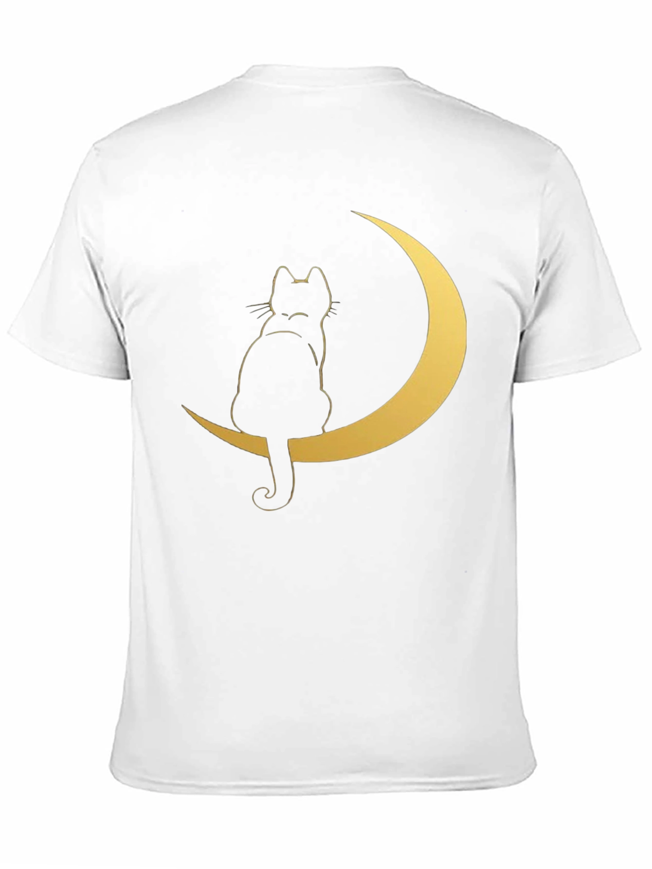 Cat on Moon Graphic Tee - Stylish Black T-Shirt