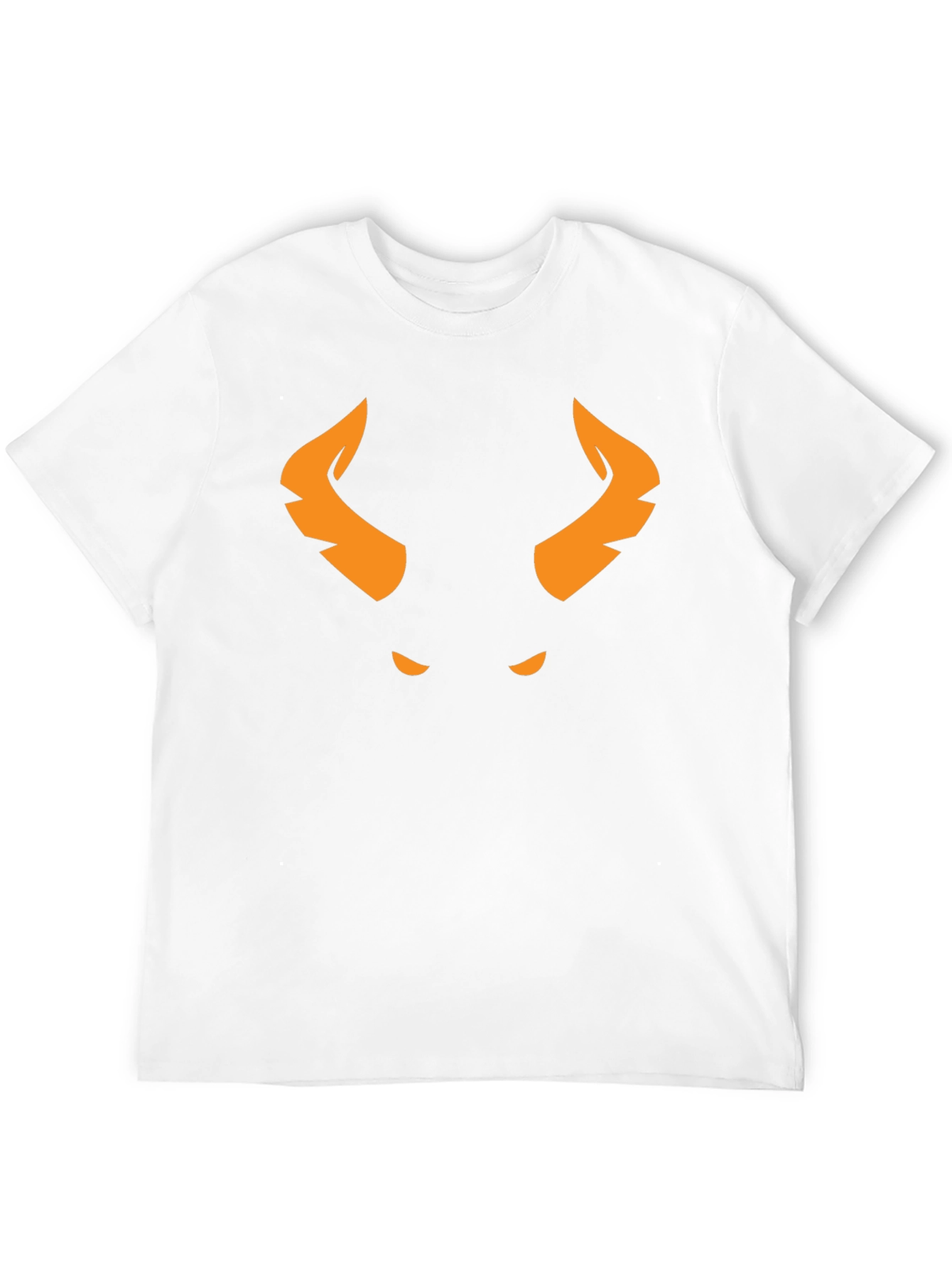 Orange Horned Demon Graphic Black T-Shirt