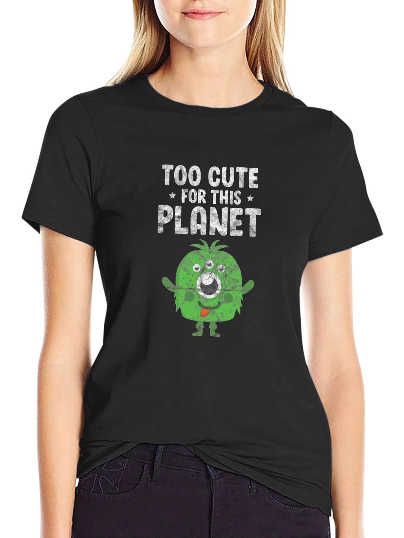 Too Cute Alien Graphic T-Shirt
