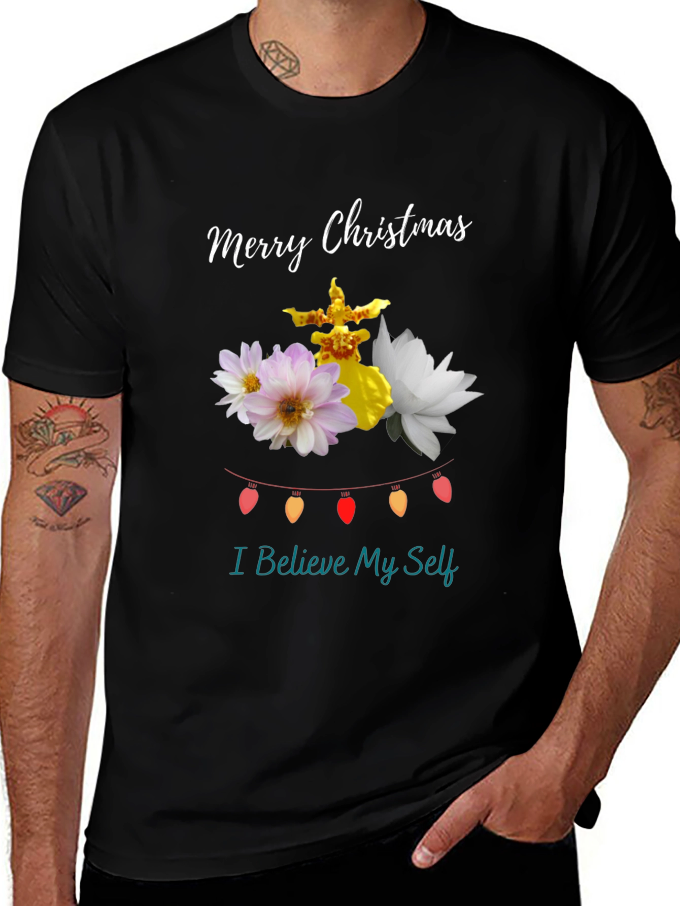 Festive Christmas Floral T-Shirt