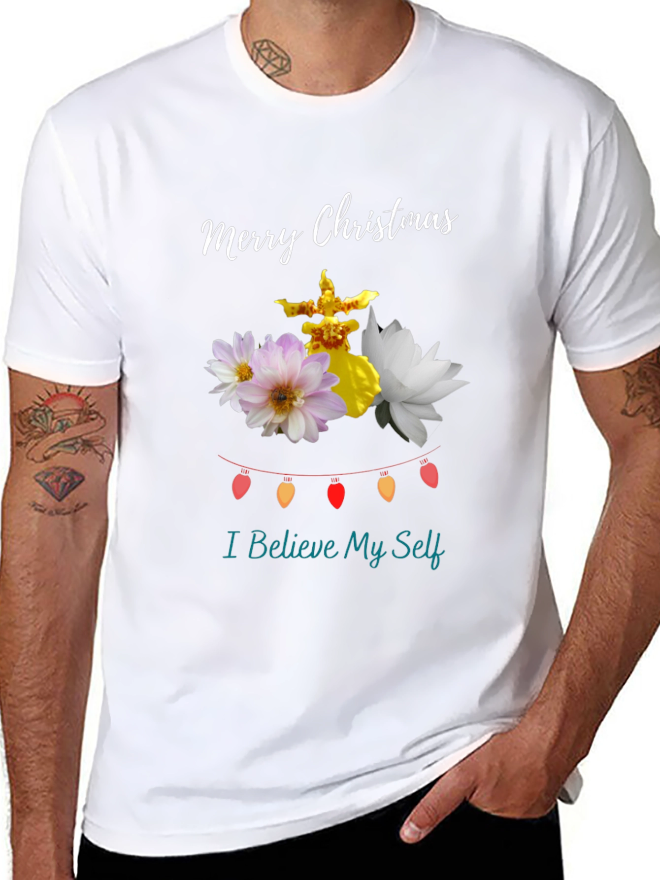 Festive Christmas Floral T-Shirt