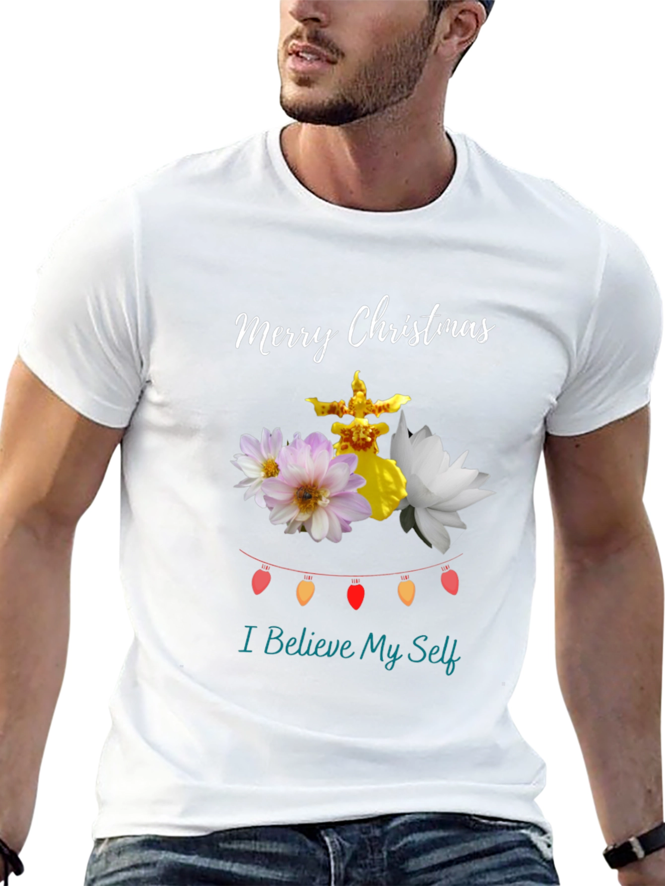 Festive Christmas Floral T-Shirt