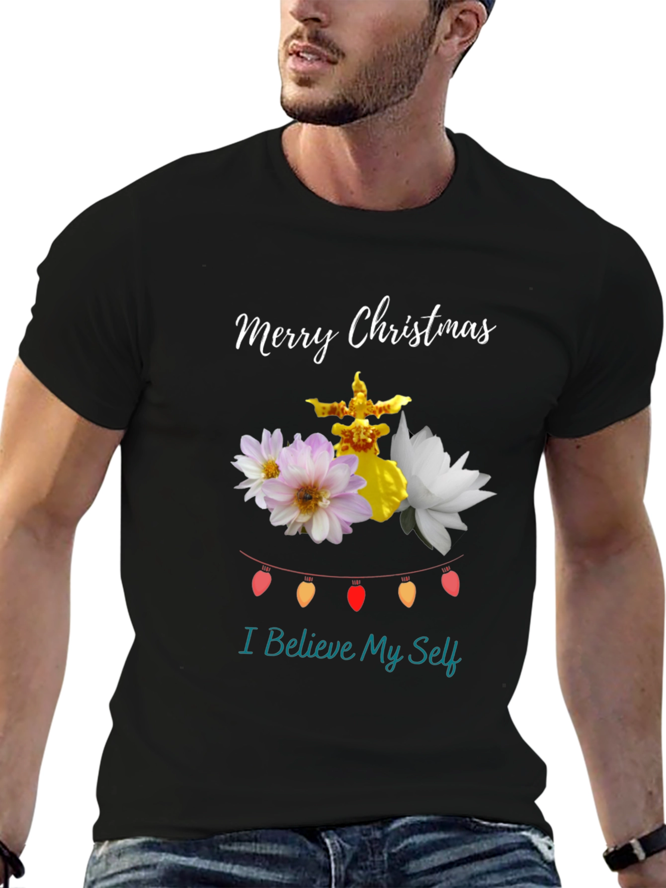 Festive Christmas Floral T-Shirt
