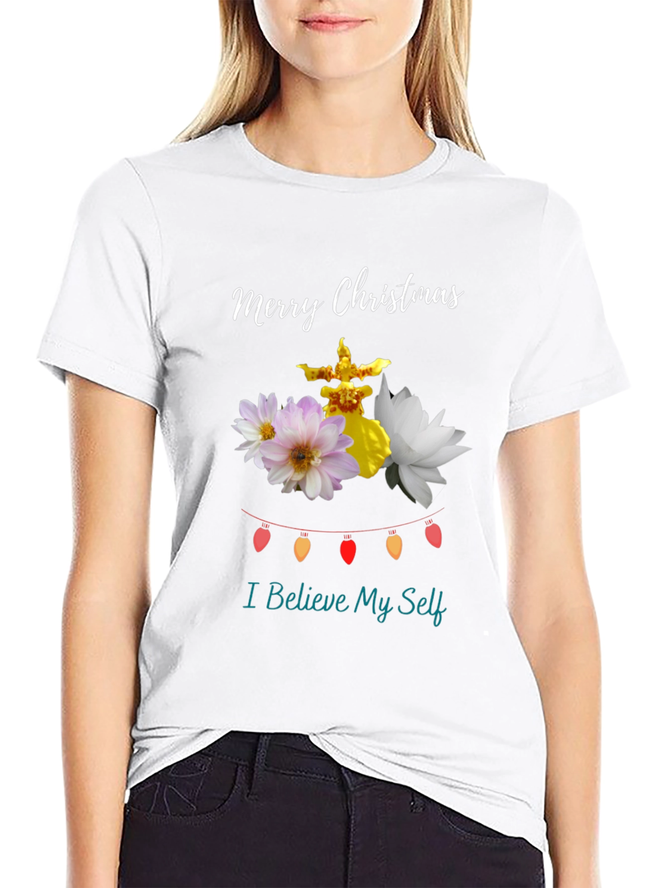 Festive Christmas Floral T-Shirt