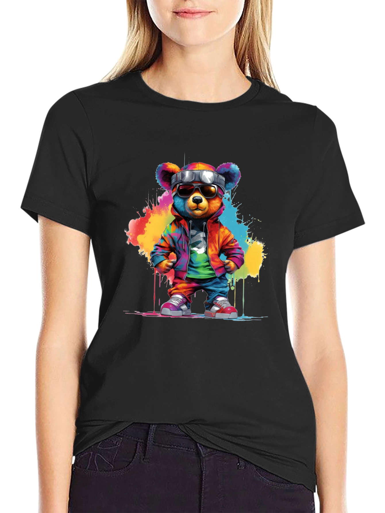 Cool Rainbow Bear Graphic Tee