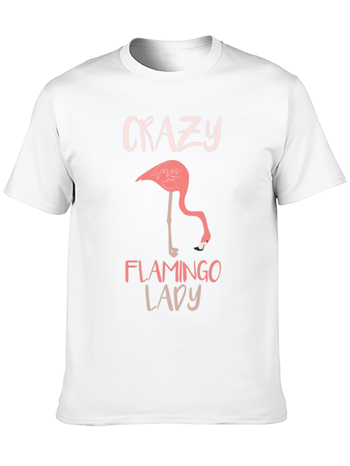 Crazy Flamingo Lady Black T-Shirt