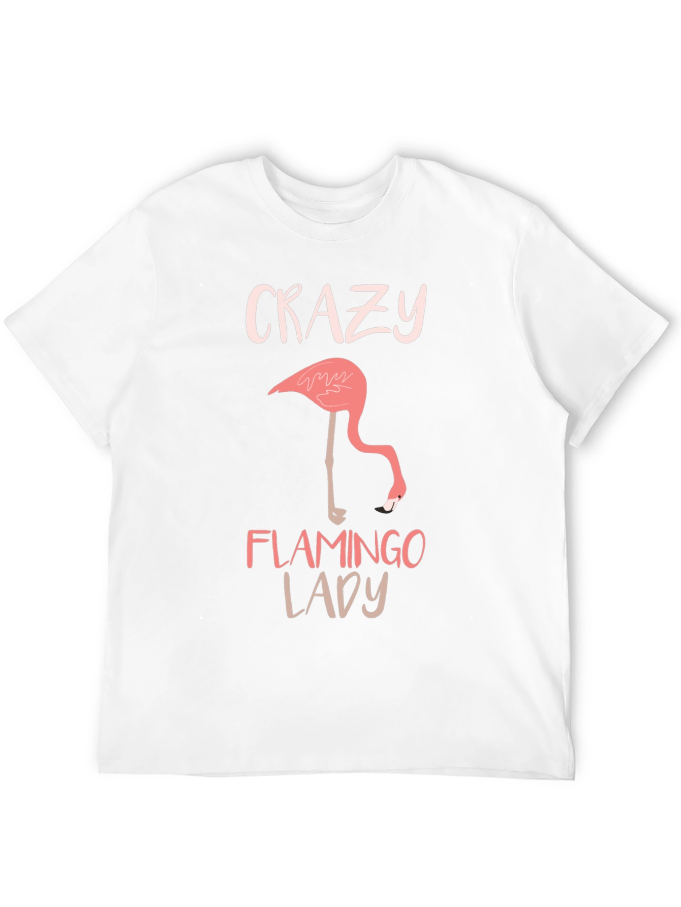 Crazy Flamingo Lady Black T-Shirt