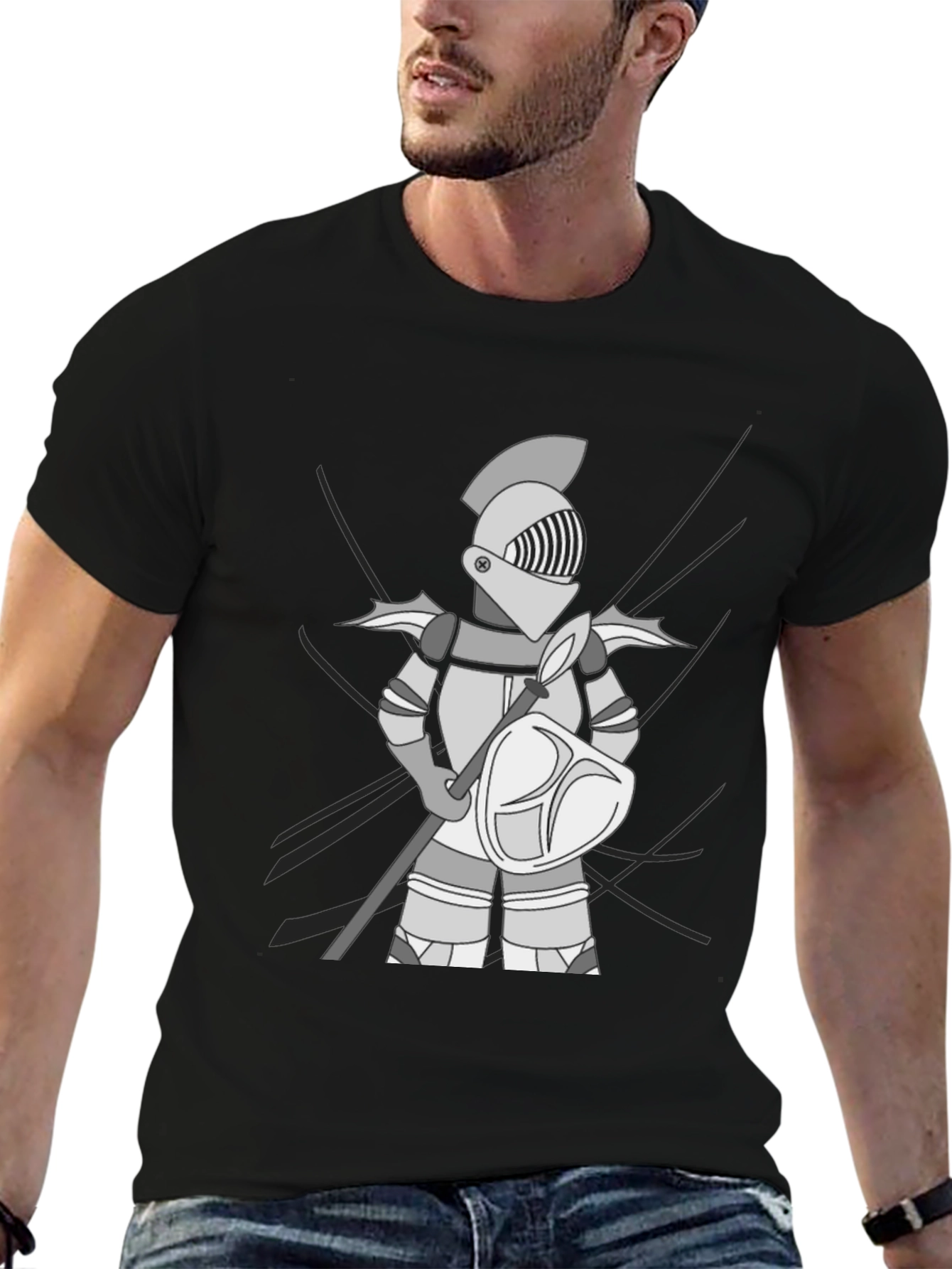 Knight Graphic Tee - Medieval Warrior Design