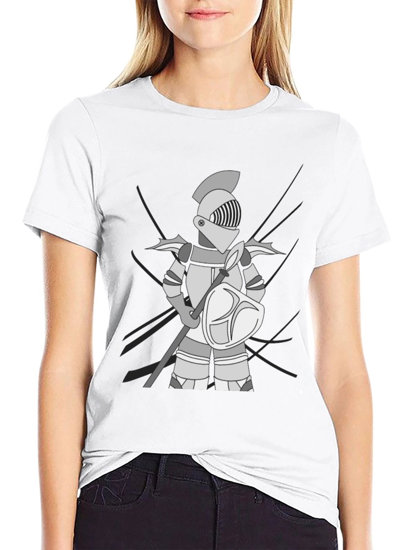 Knight Graphic Tee - Medieval Warrior Design
