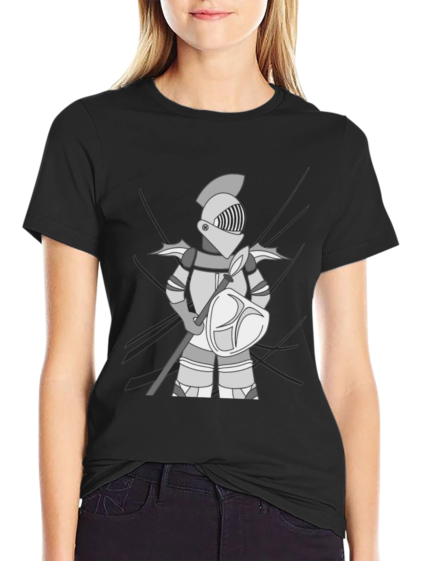 Knight Graphic Tee - Medieval Warrior Design