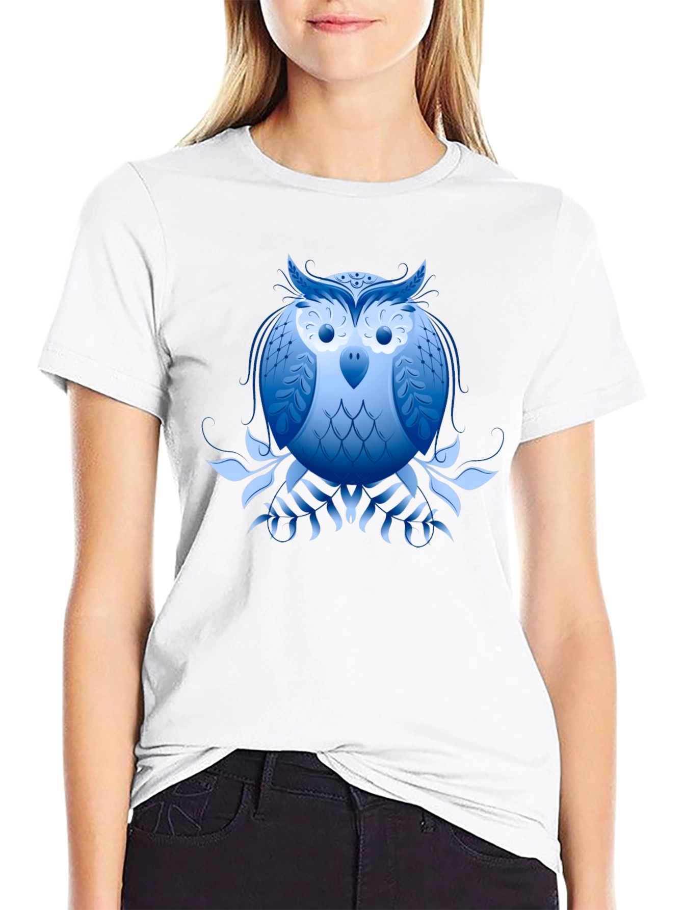 Blue Owl Graphic Black T-Shirt