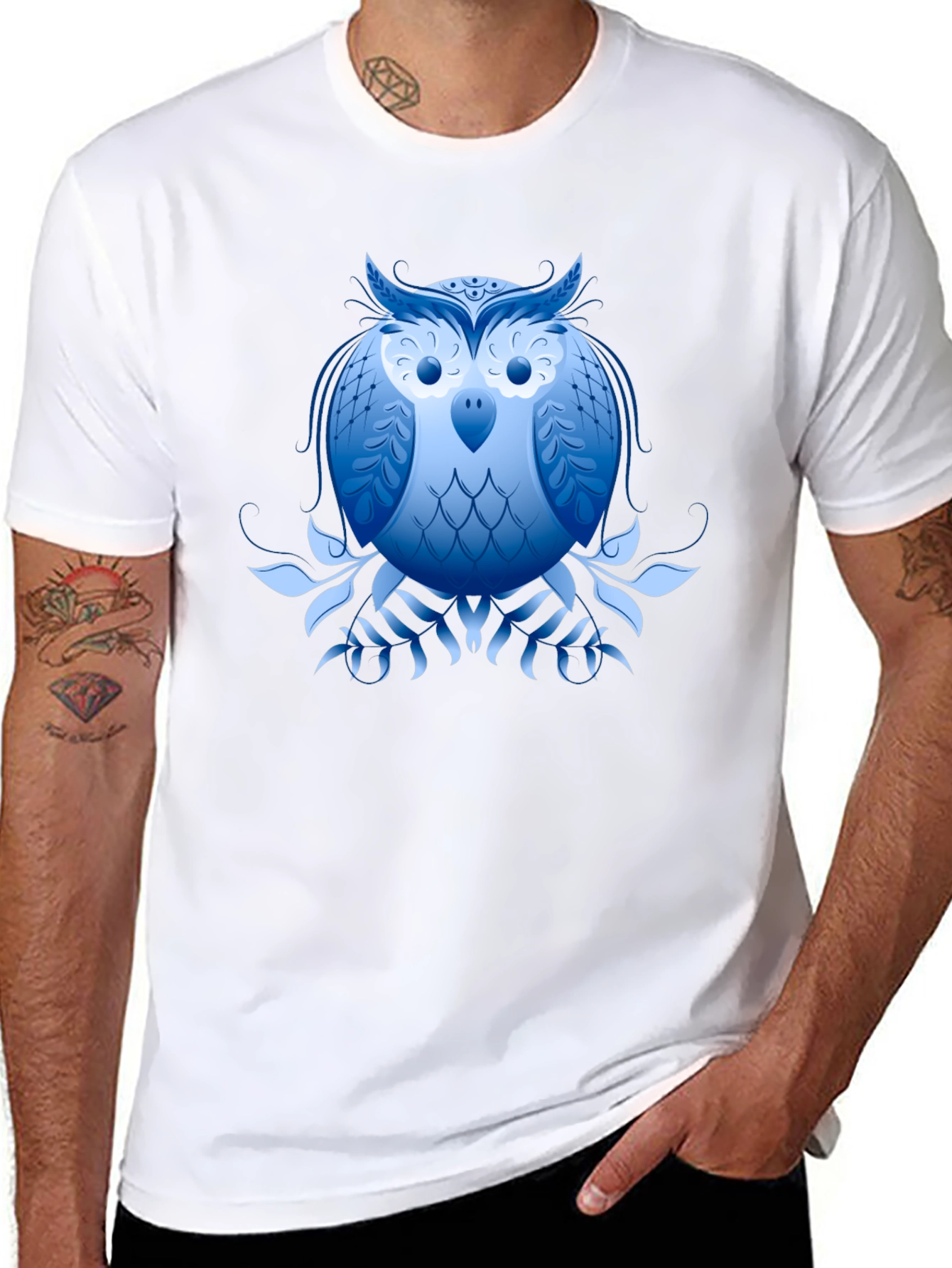 Blue Owl Graphic Black T-Shirt