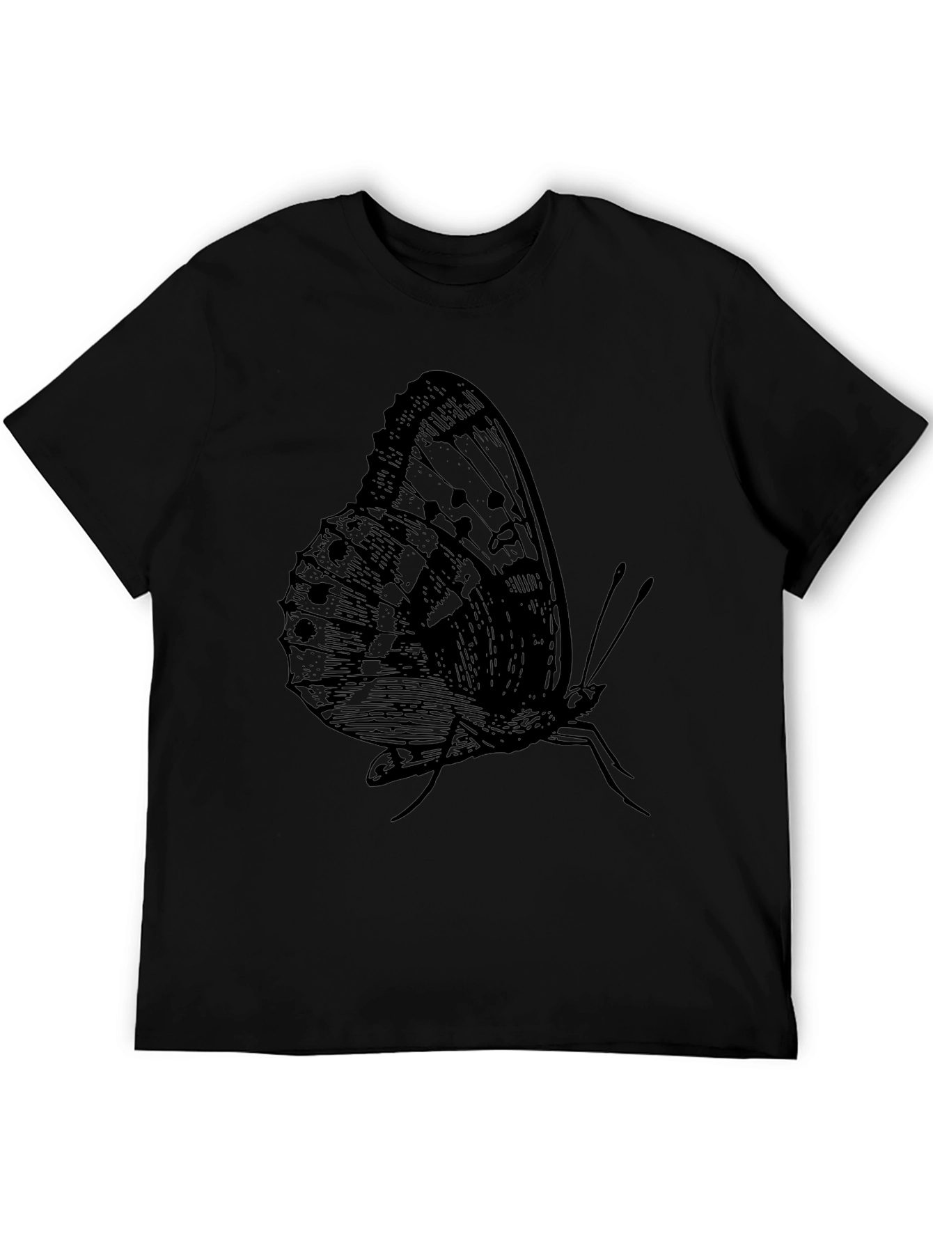 Butterfly Graphic Print Black T-Shirt for Men