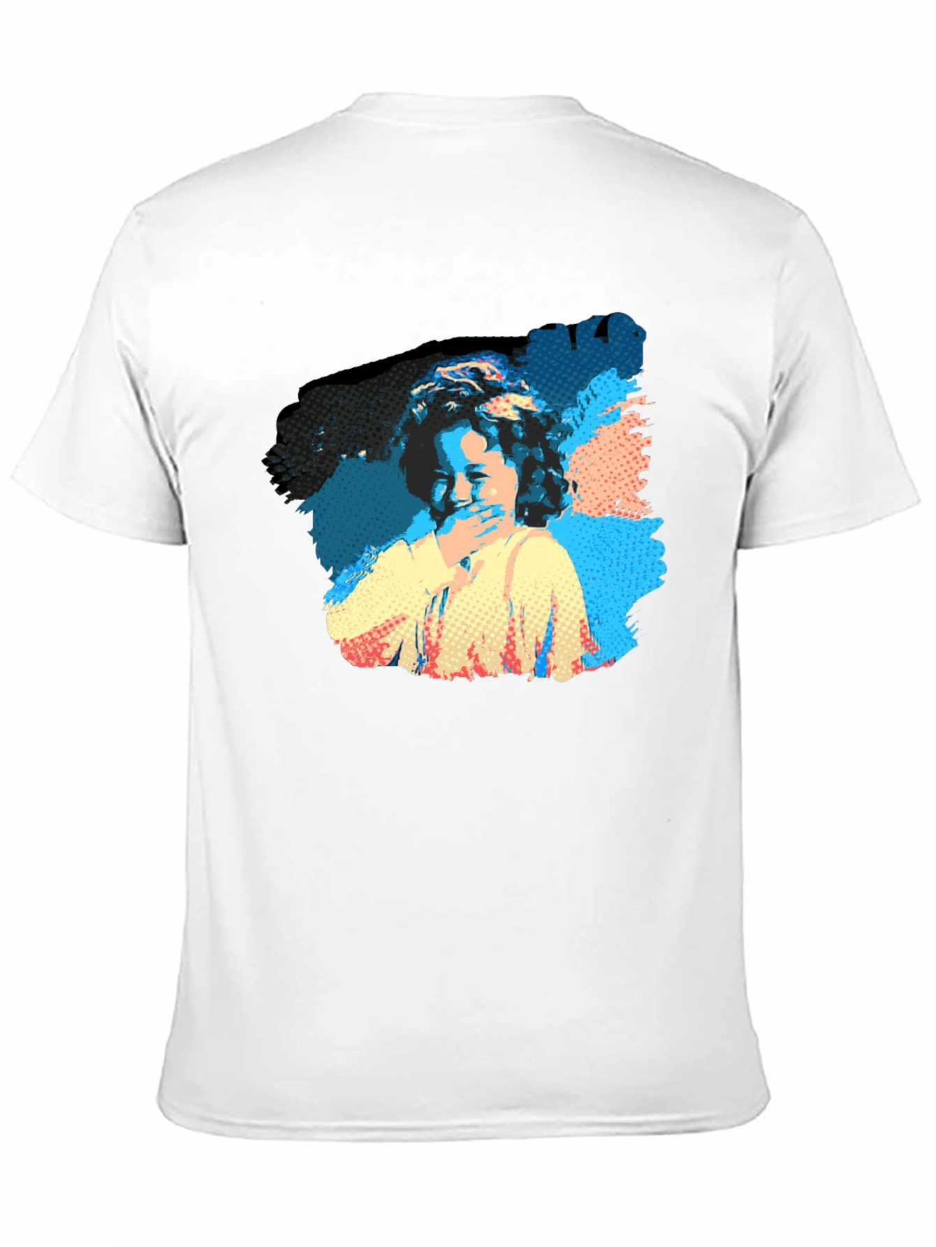 Pop Art Laughing Girl Black T-Shirt