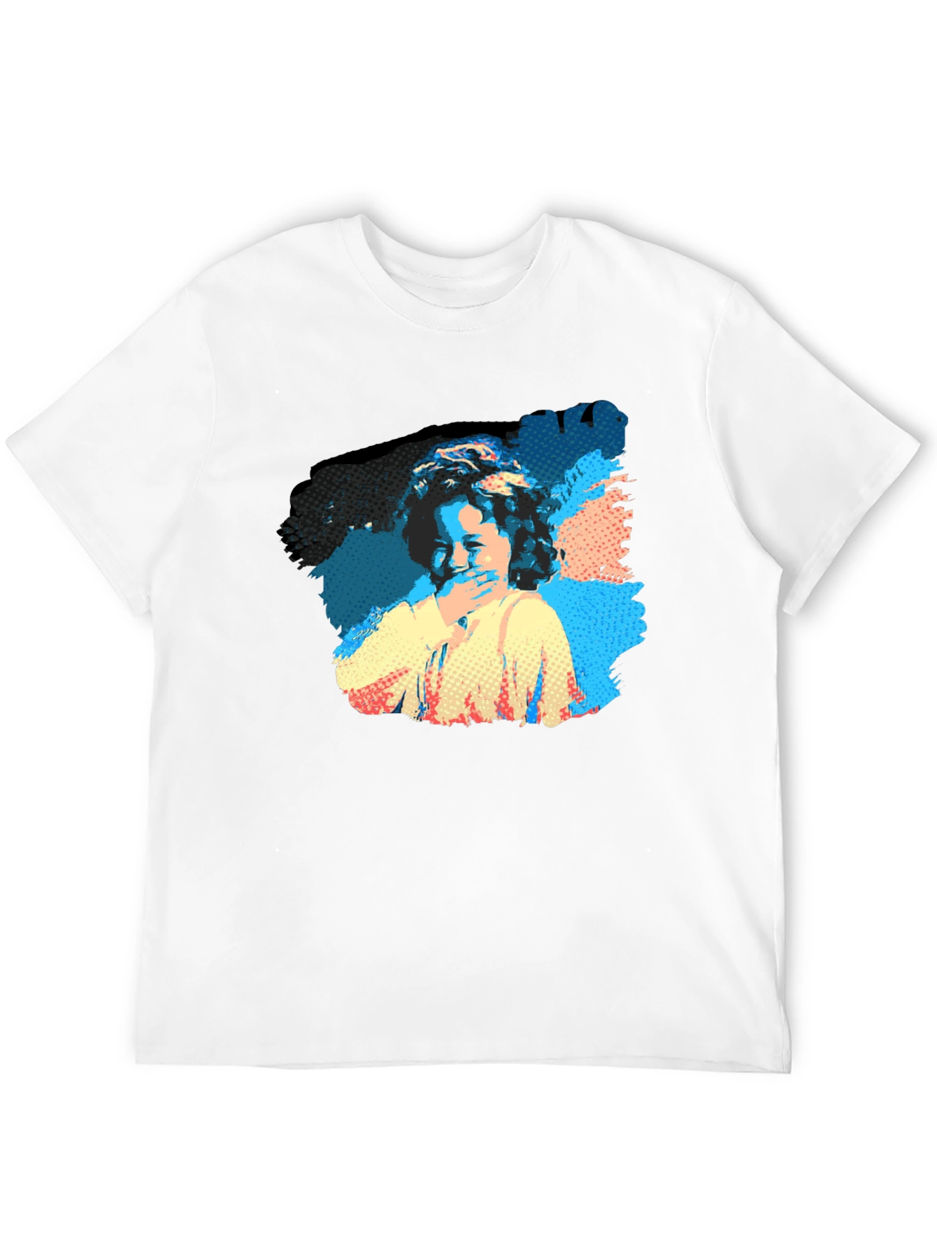 Pop Art Laughing Girl Black T-Shirt
