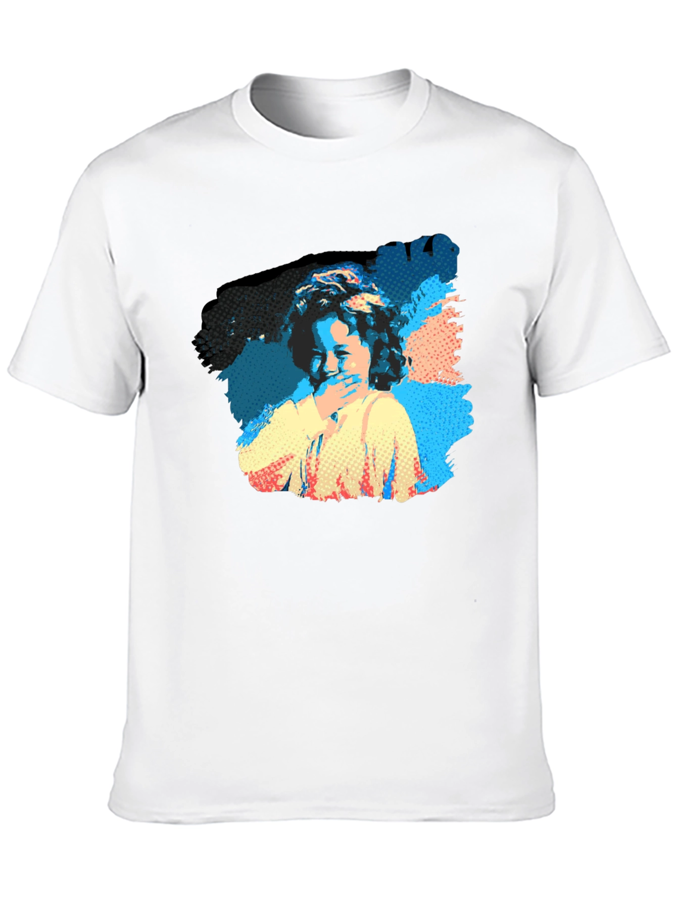 Pop Art Laughing Girl Black T-Shirt