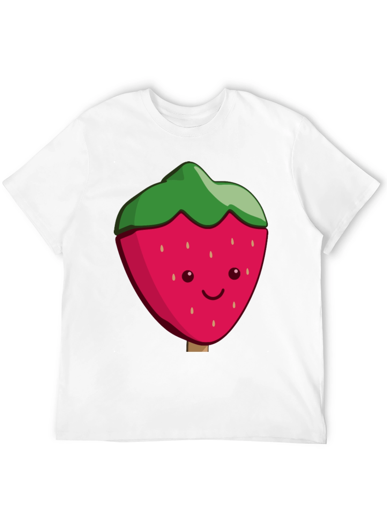 Cute Strawberry Graphic Black T-Shirt