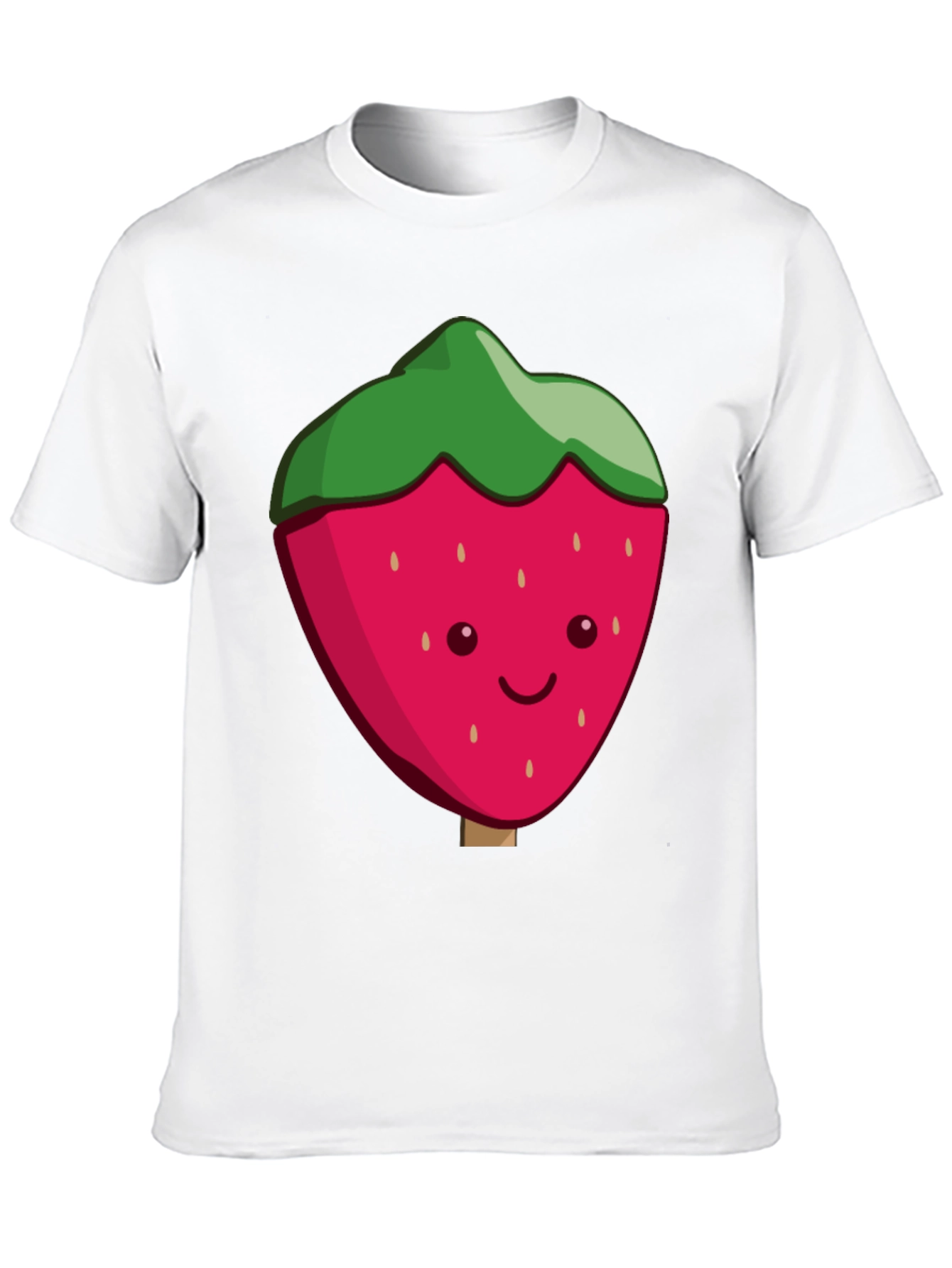 Cute Strawberry Graphic Black T-Shirt