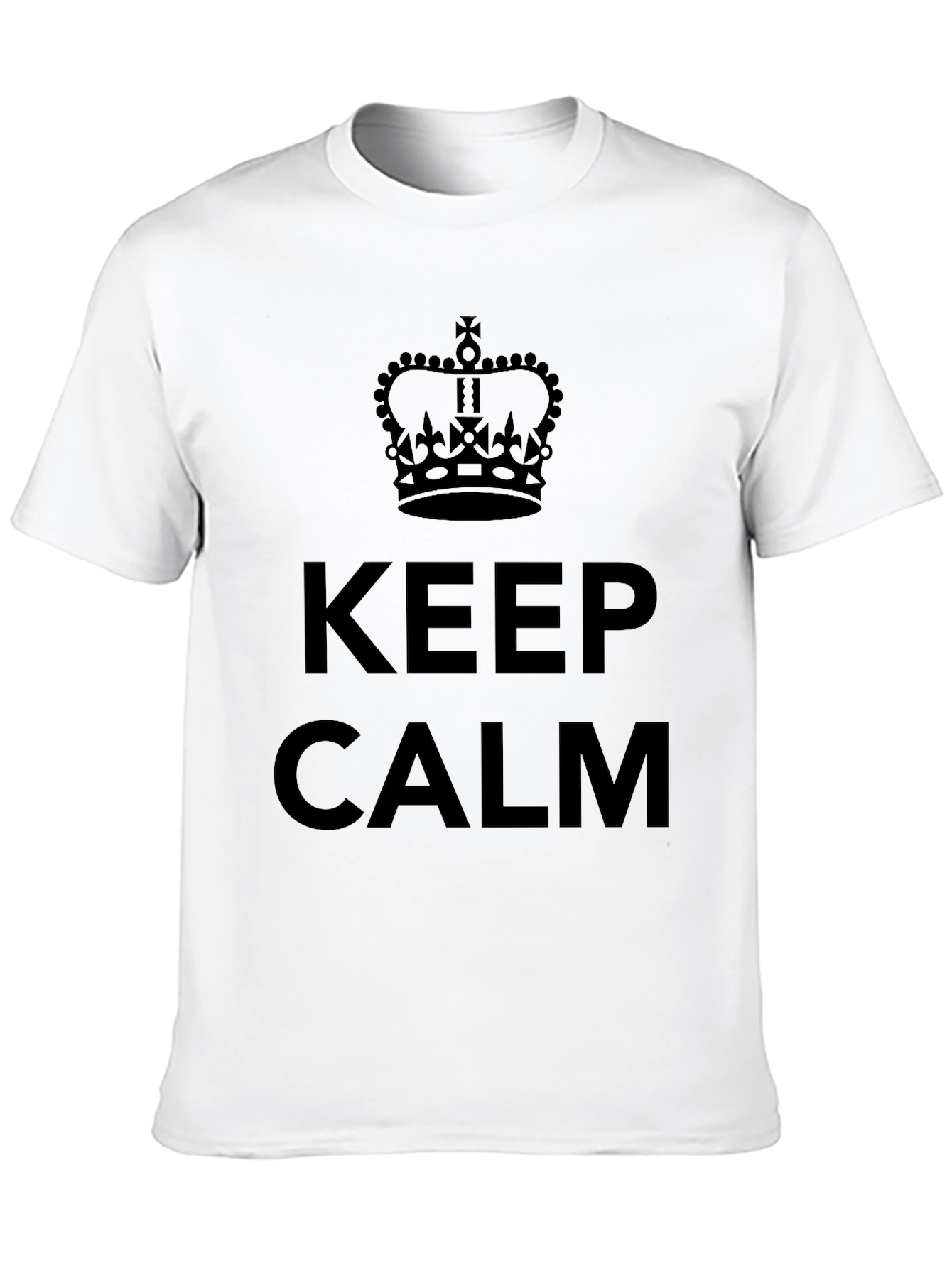 Keep Calm Graphic T-Shirt - Black Crew Neck Tee