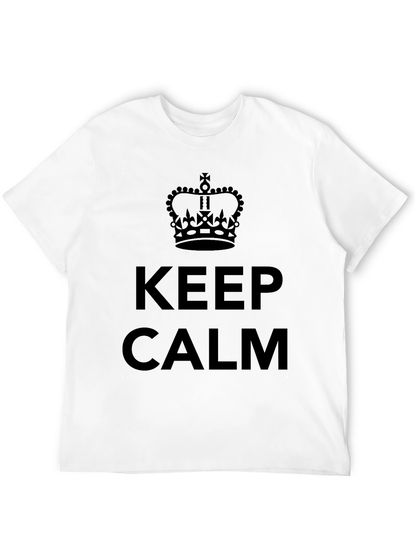 Keep Calm Graphic T-Shirt - Black Crew Neck Tee