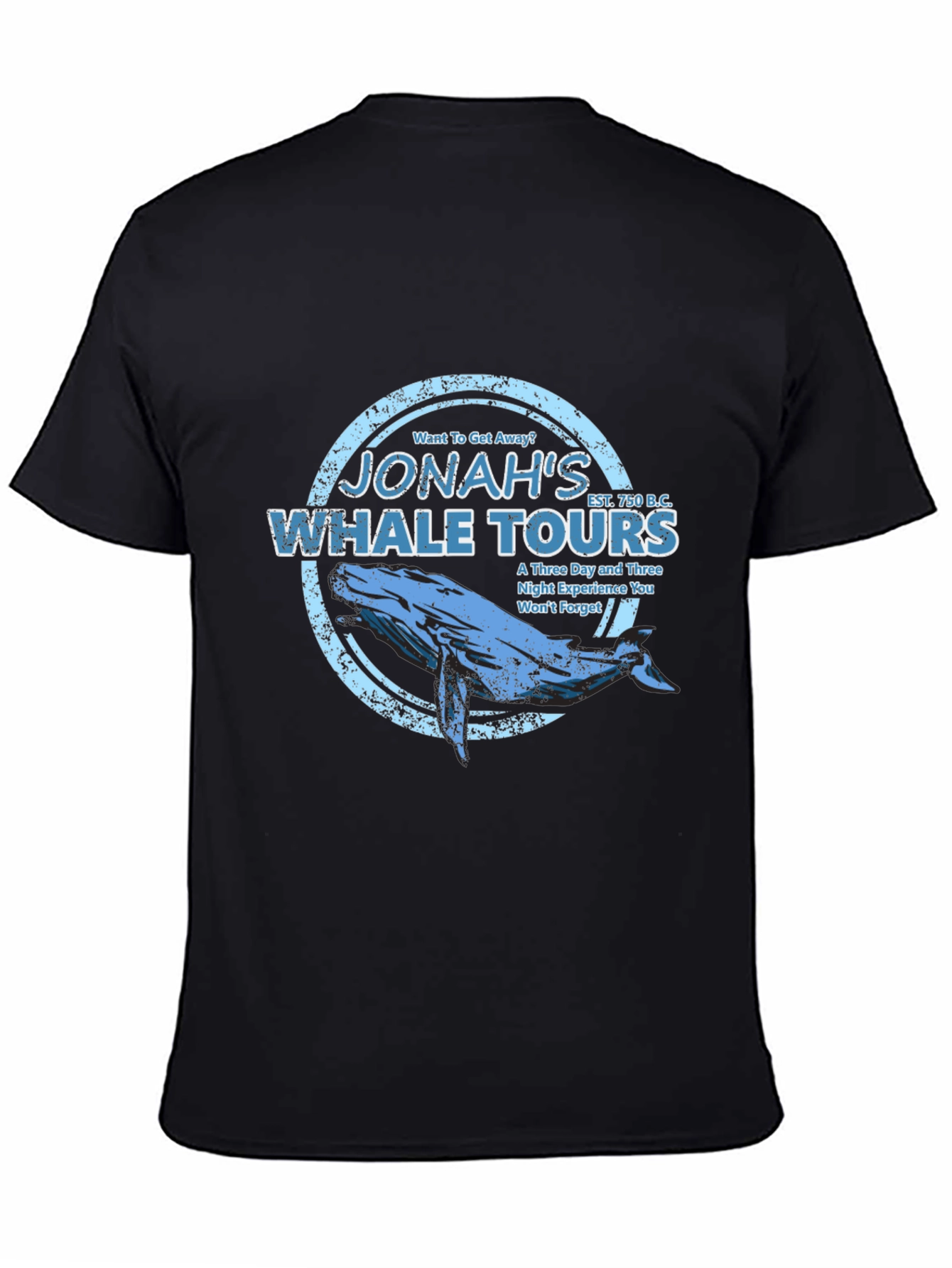 Jonahs Whale Tours Black Graphic T-Shirt