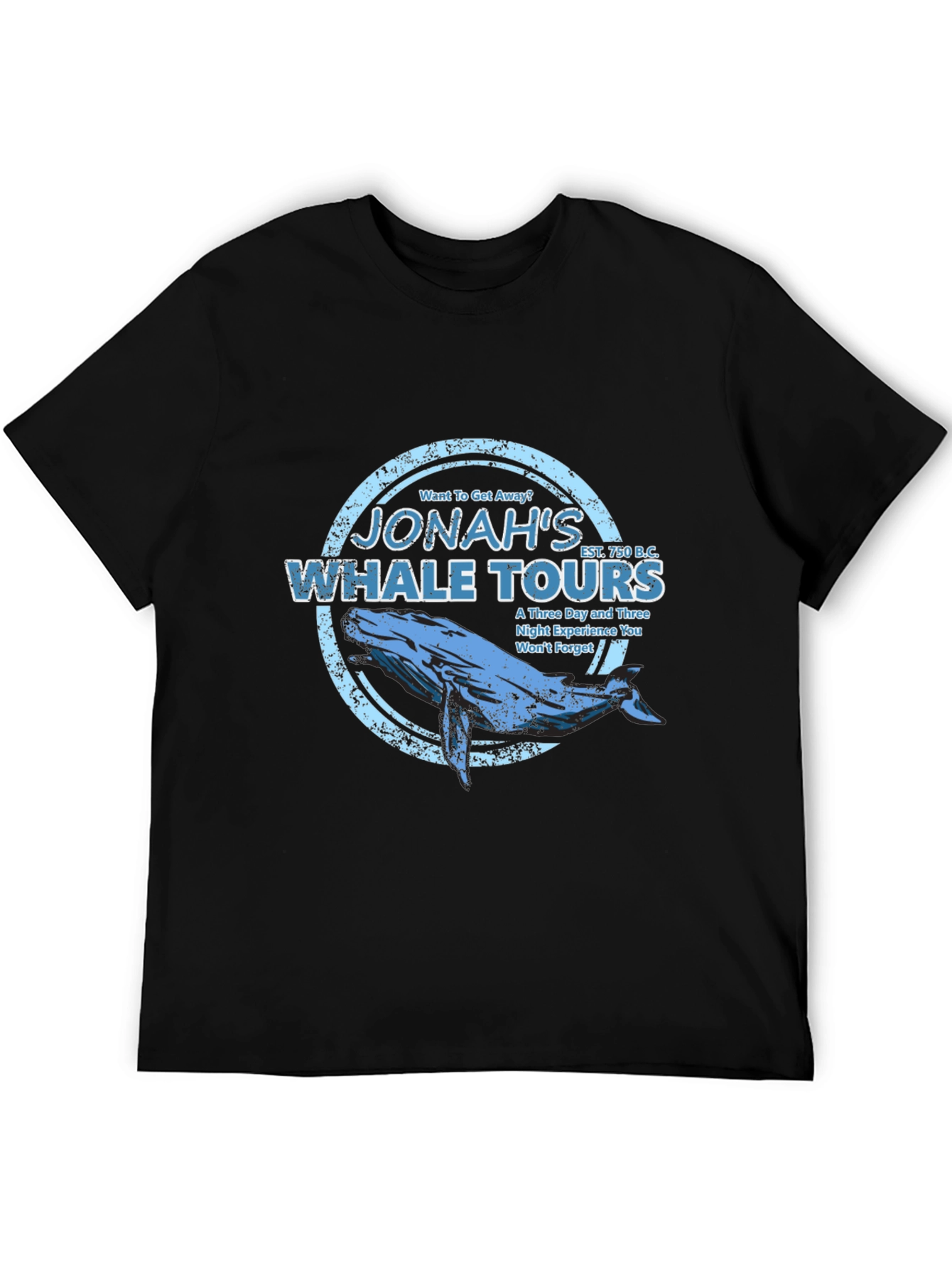 Jonahs Whale Tours Black Graphic T-Shirt
