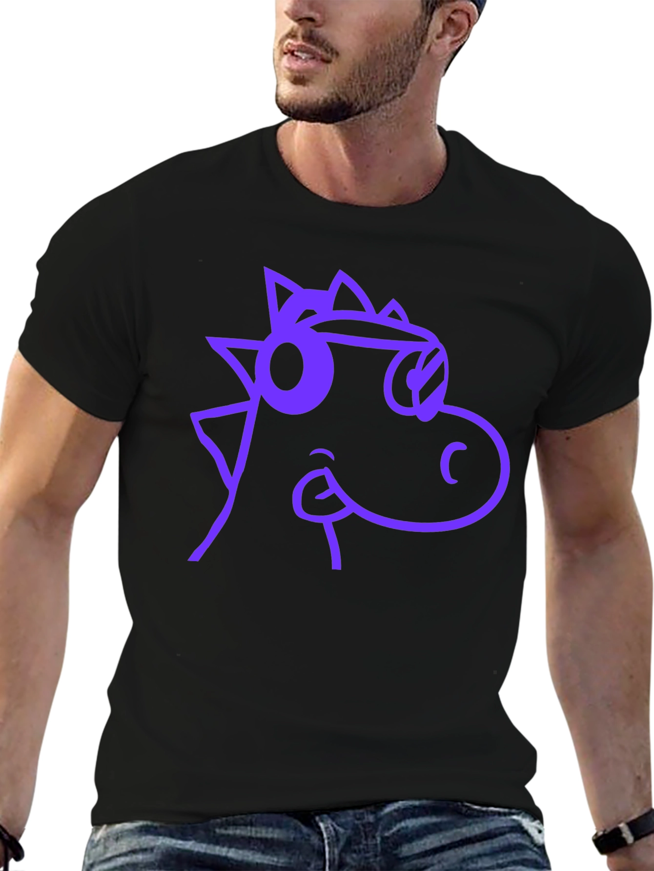 Cool Dino Graphic Tee - Casual Black T-Shirt