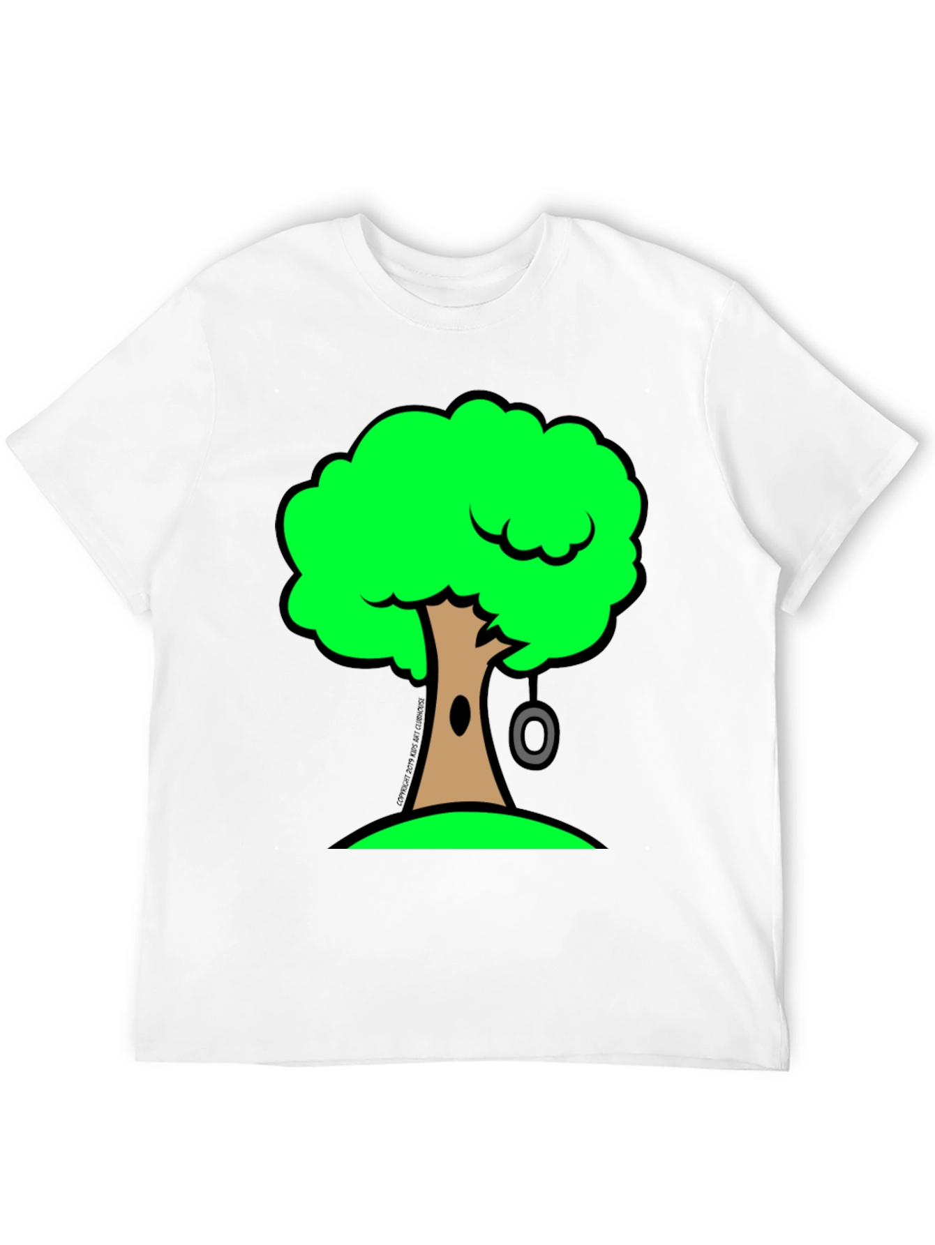 Cartoon Tree Graphic Black T-Shirt