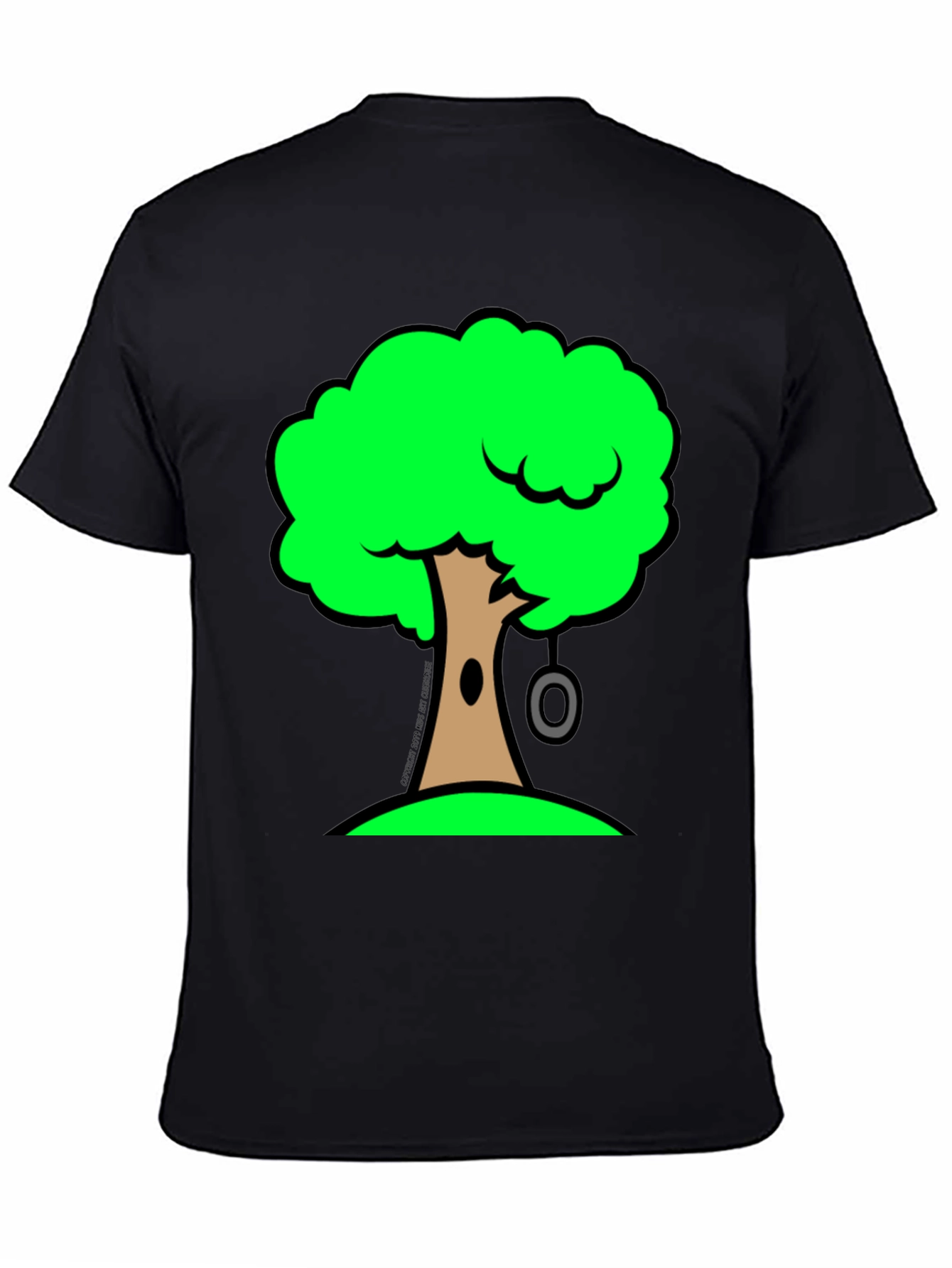 Cartoon Tree Graphic Black T-Shirt