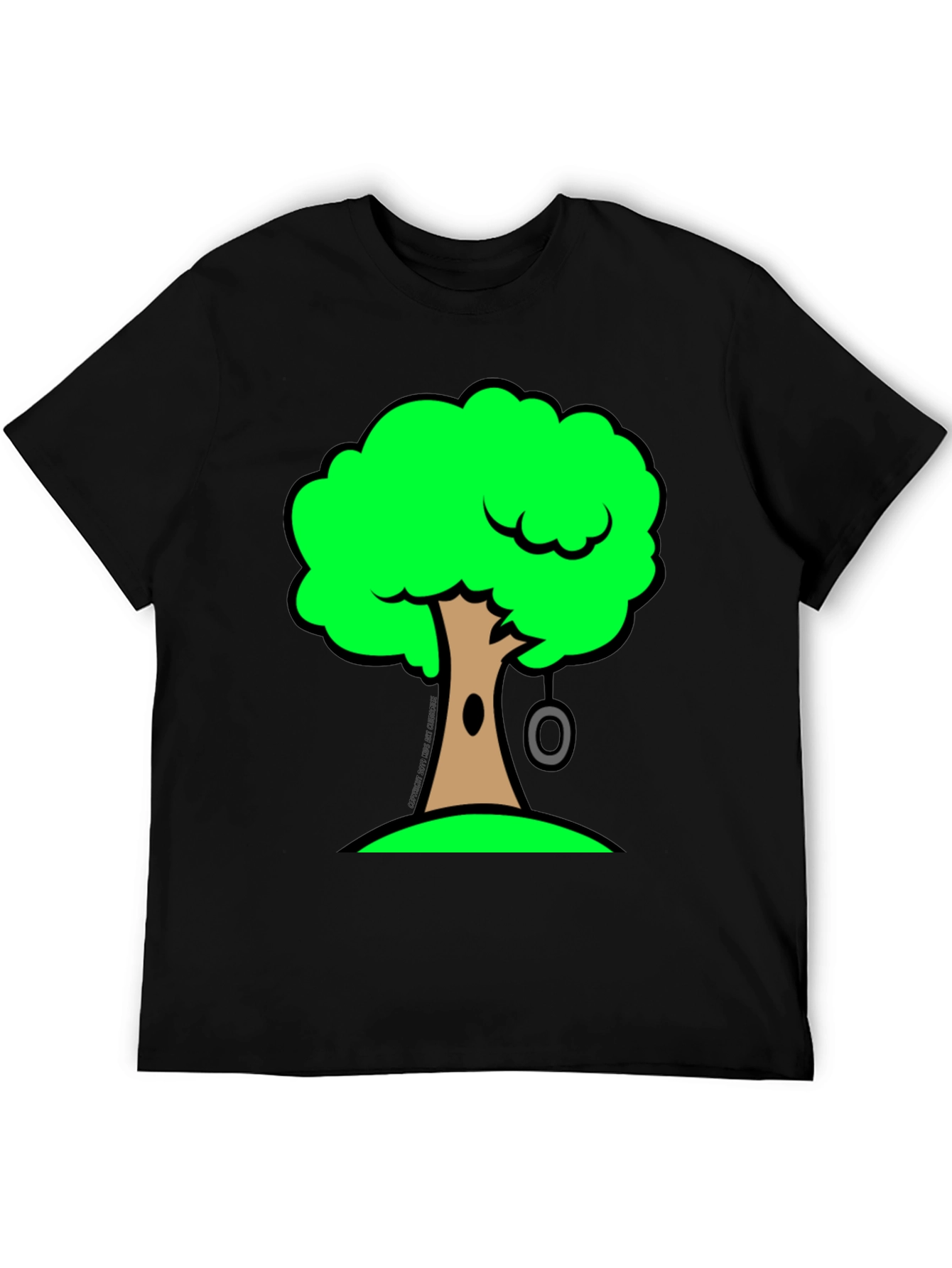 Cartoon Tree Graphic Black T-Shirt