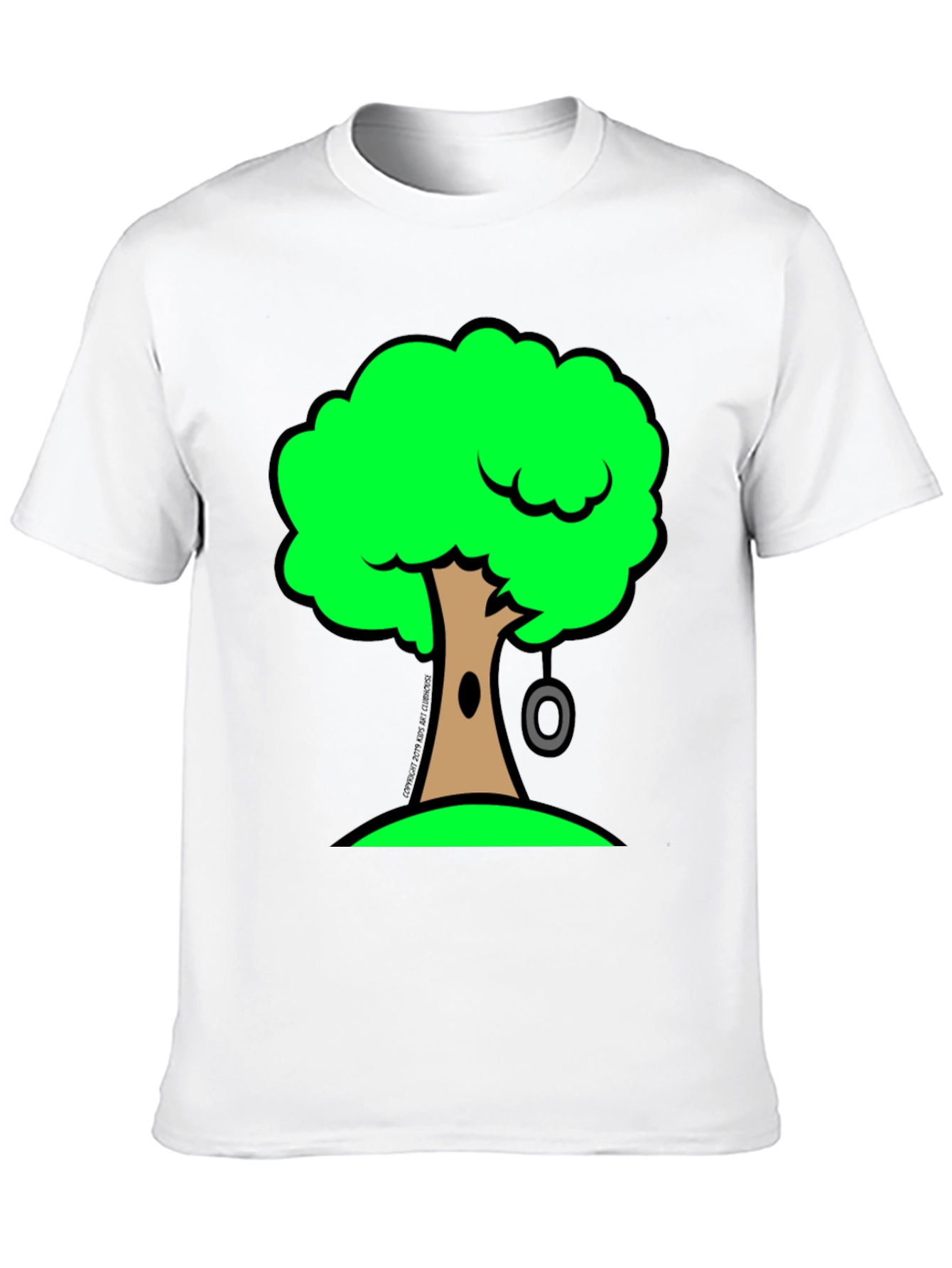 Cartoon Tree Graphic Black T-Shirt