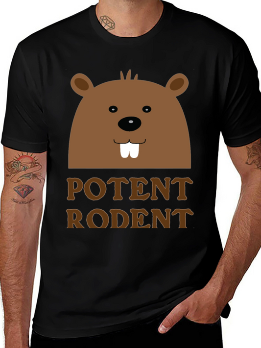 Potent Rodent Graphic T-Shirt Funny Beaver Design