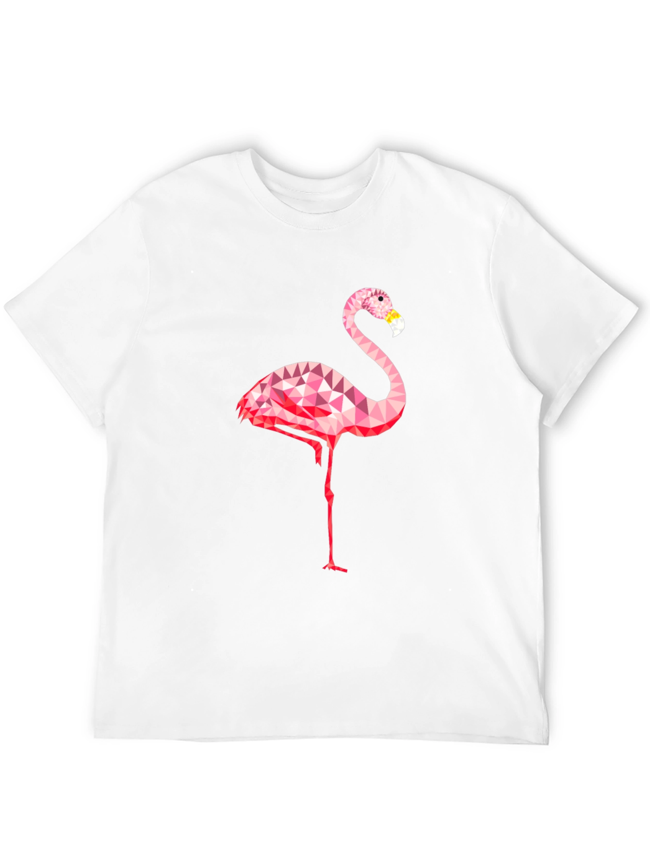 Geometric Flamingo Graphic Tee - Black