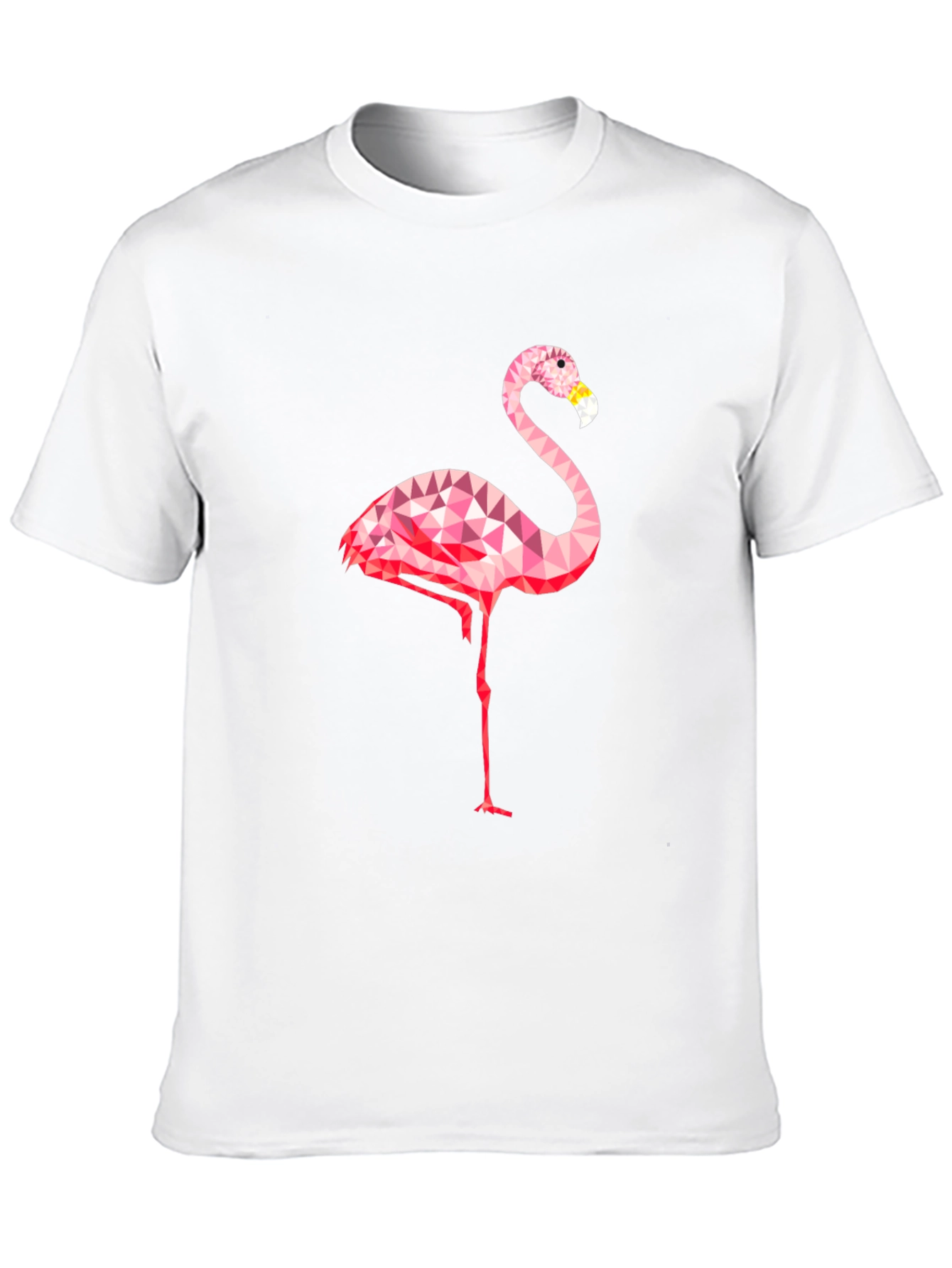 Geometric Flamingo Graphic Tee - Black